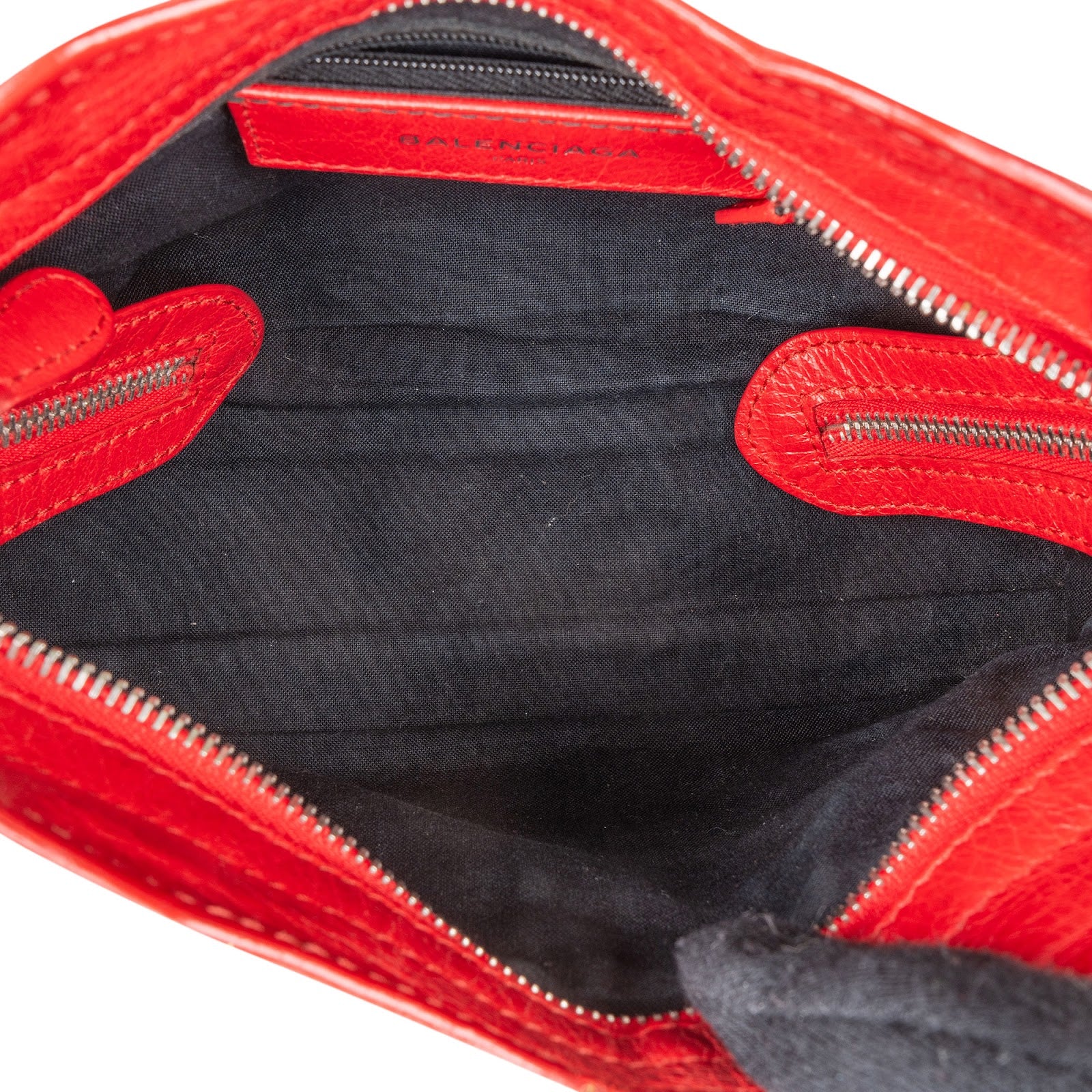 Balenciaga Red Leather Mini City Handbag