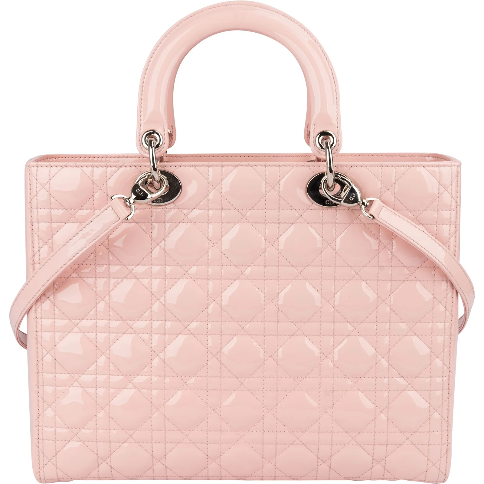 Christian Dior Quilted Patent Leather Lady Dior Handbag