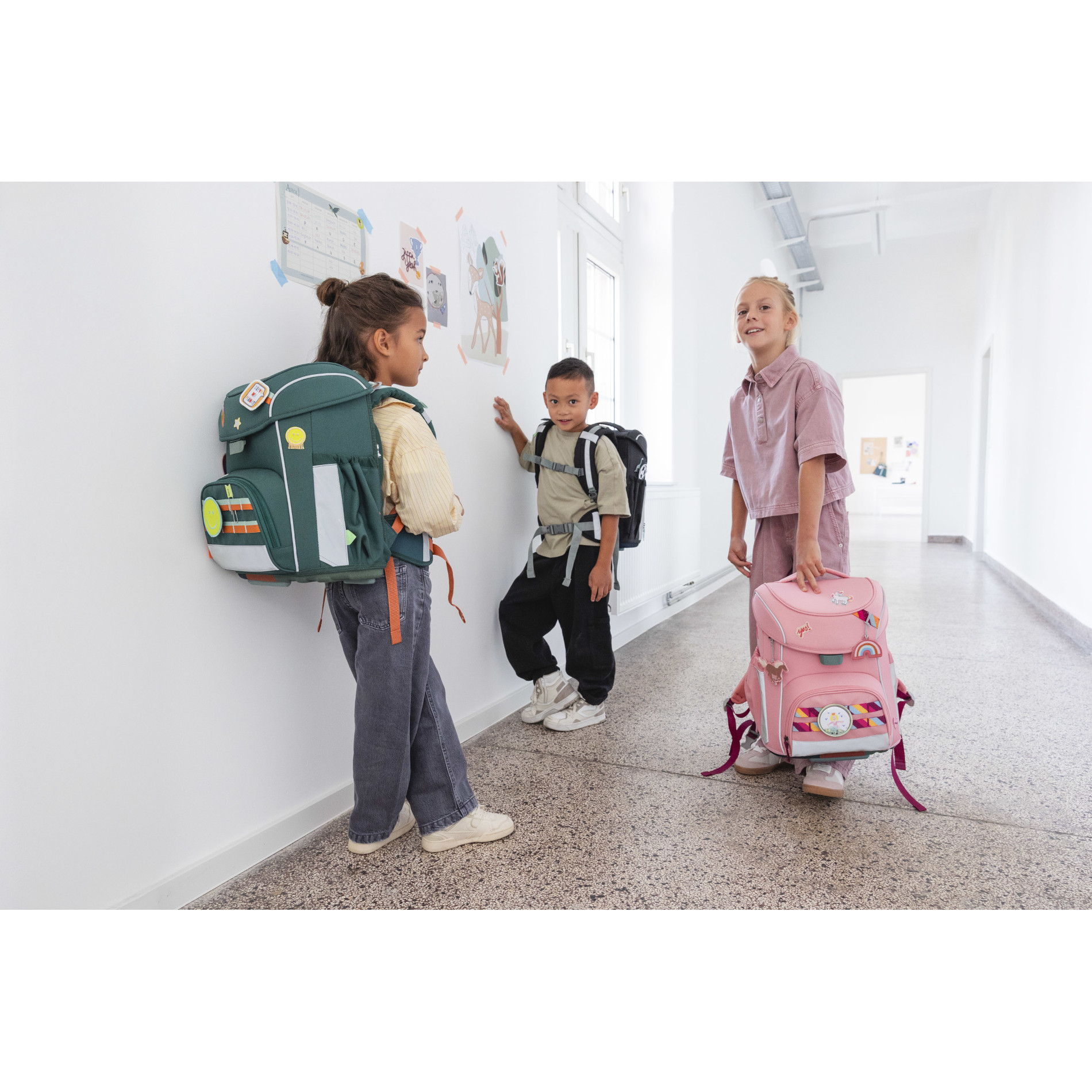 School Set Slim Unique Schulranzenset 6tlg. - dark green