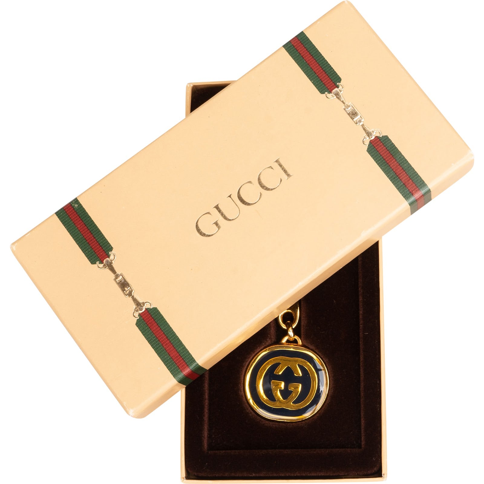 Gucci Vintage Interlocking G Enamel Schlüsselanhänger