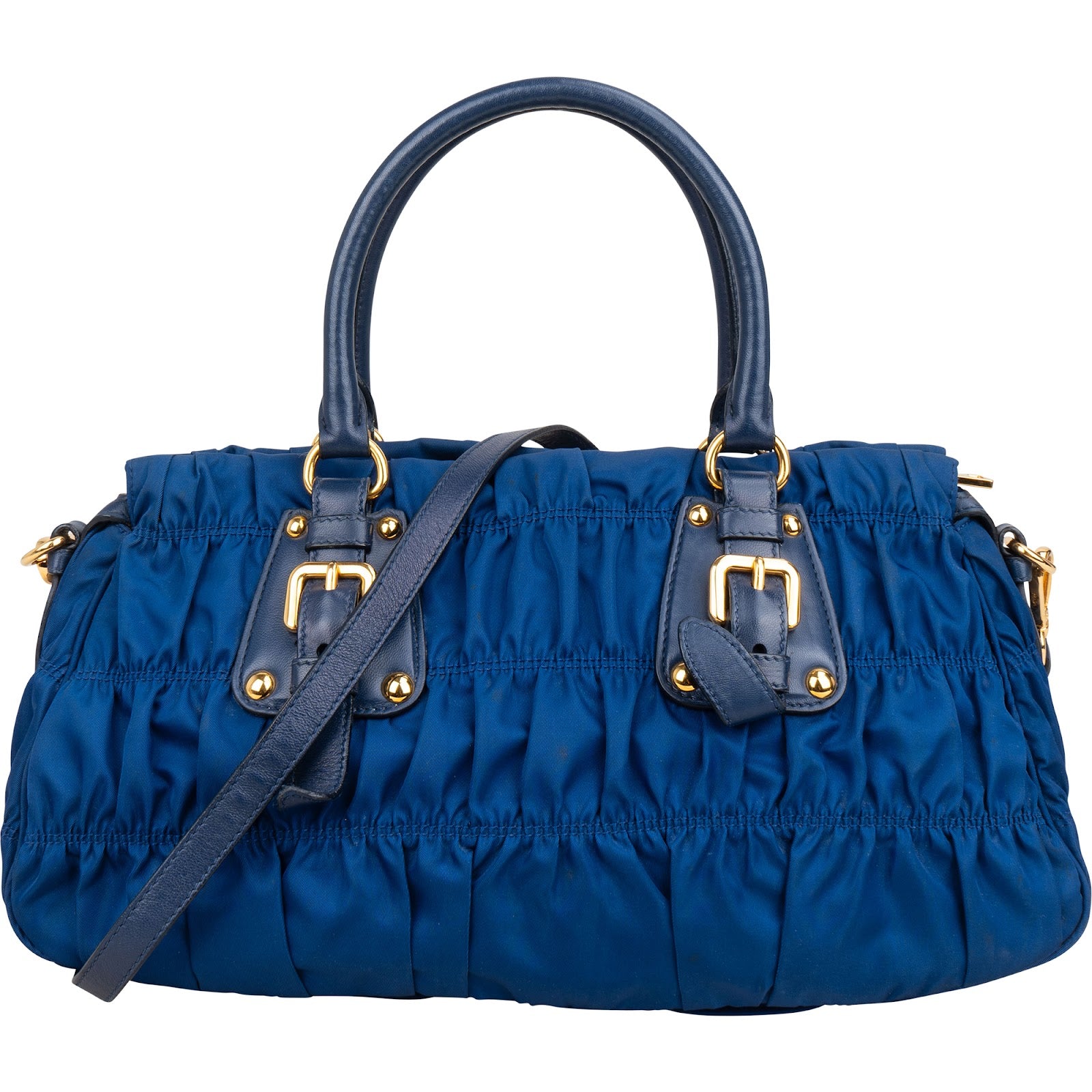 Prada Blue Tessuto Gaufre Satchel Handbag