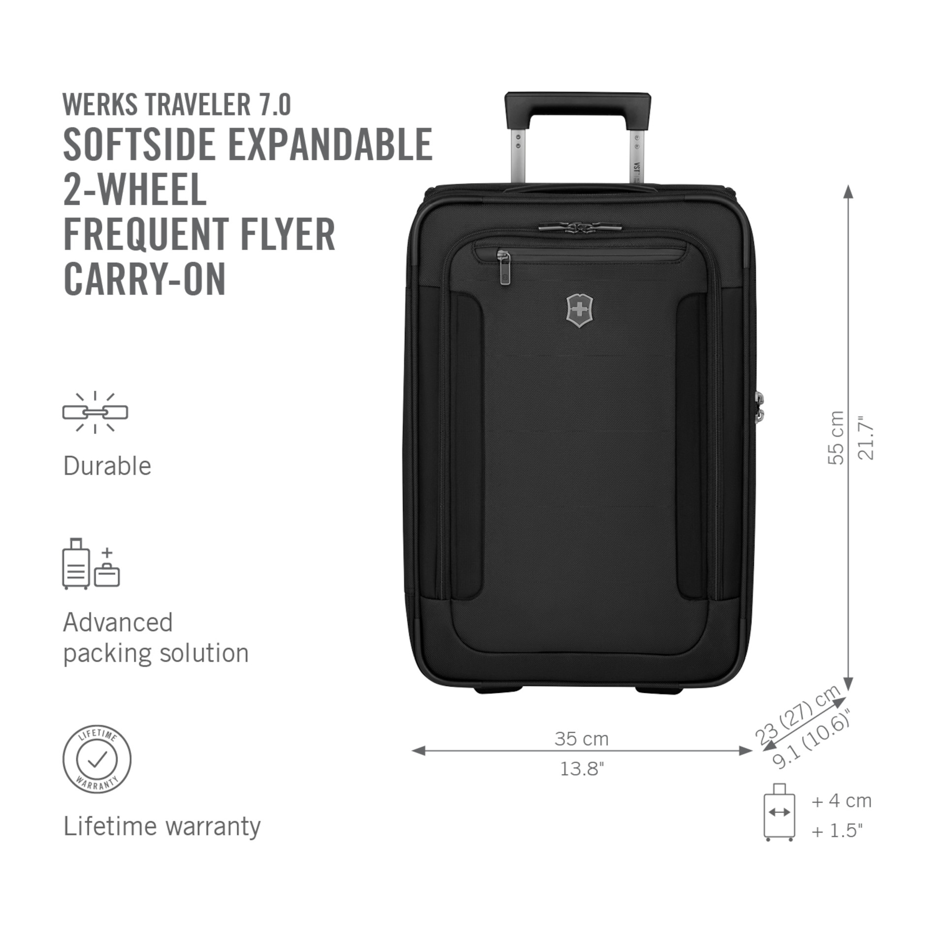 Werks Traveler 7.0 2-Wheel Frequent Flyer Carry-On - Black