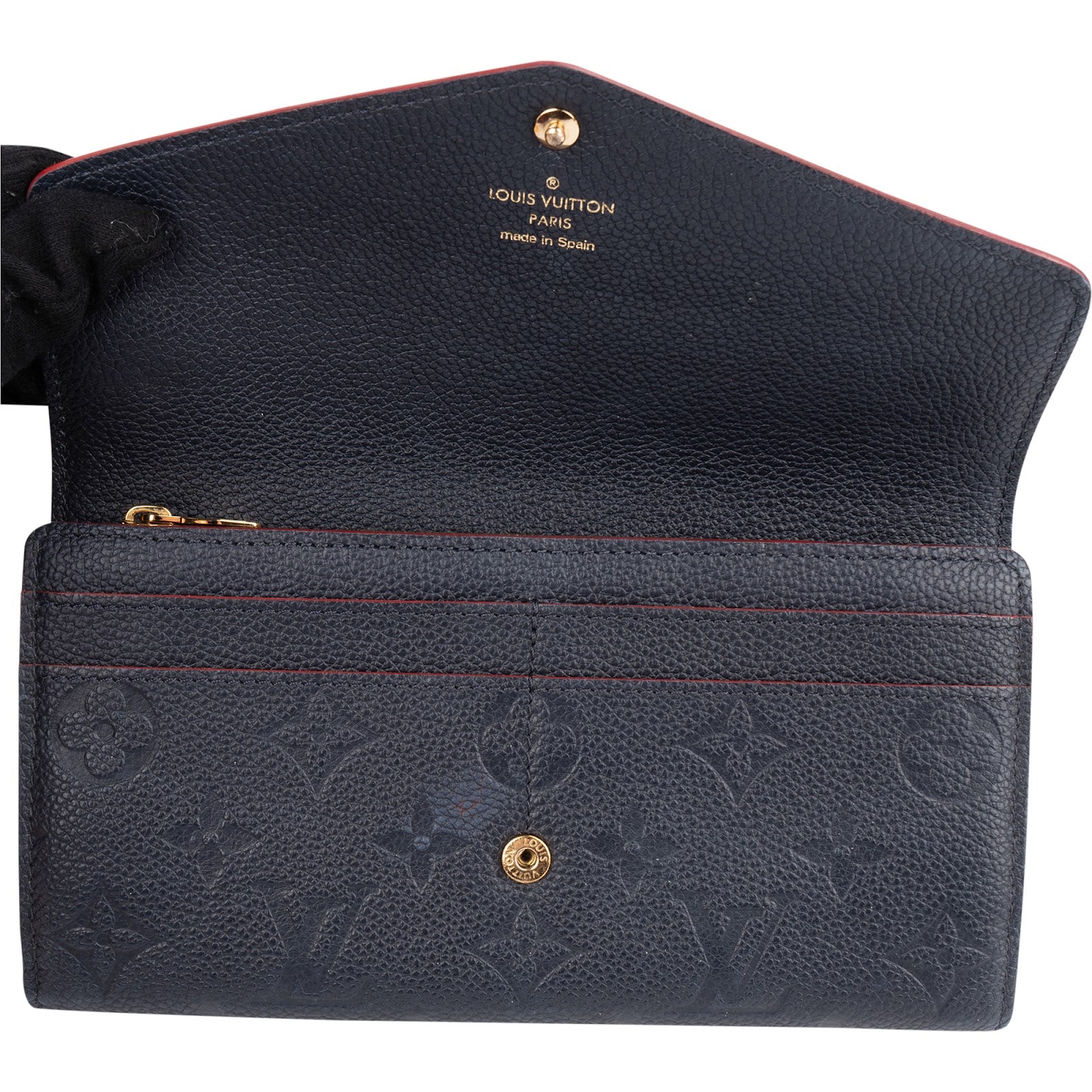 Louis Vuitton Leather Monogram Empreinte Sarah Wallet