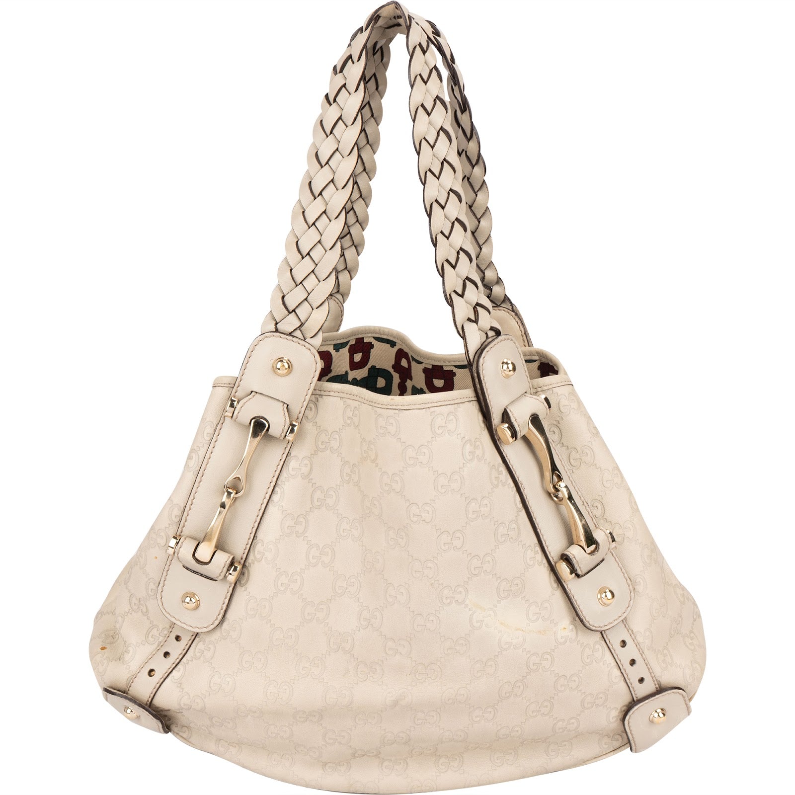 Gucci Guccissima Leather GG Pelham Horsebit Braided Handle Handbag
