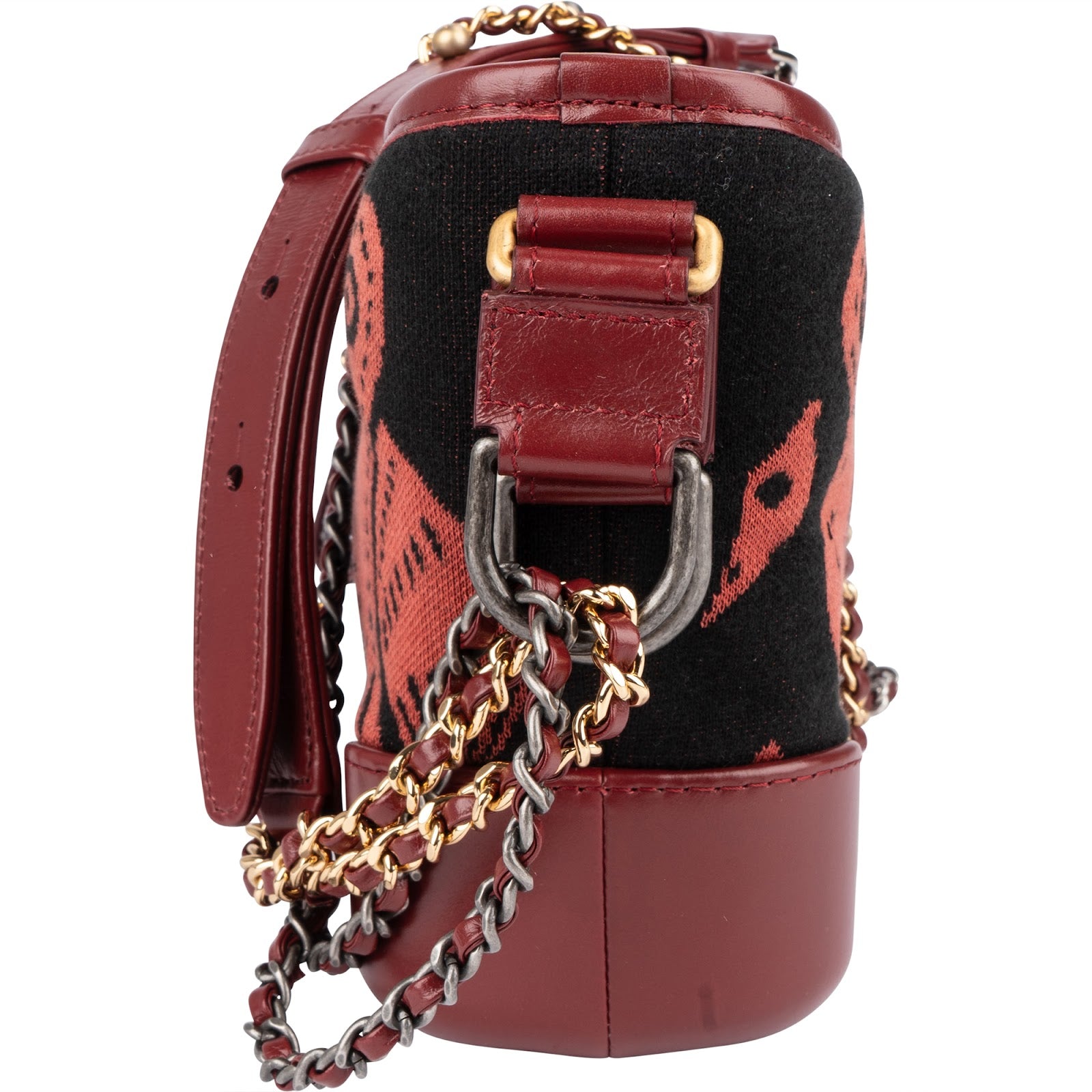 Chanel Owl Motif Wool & Calfskin Gabrielle Bicolor Chain Small Crossbody Bag