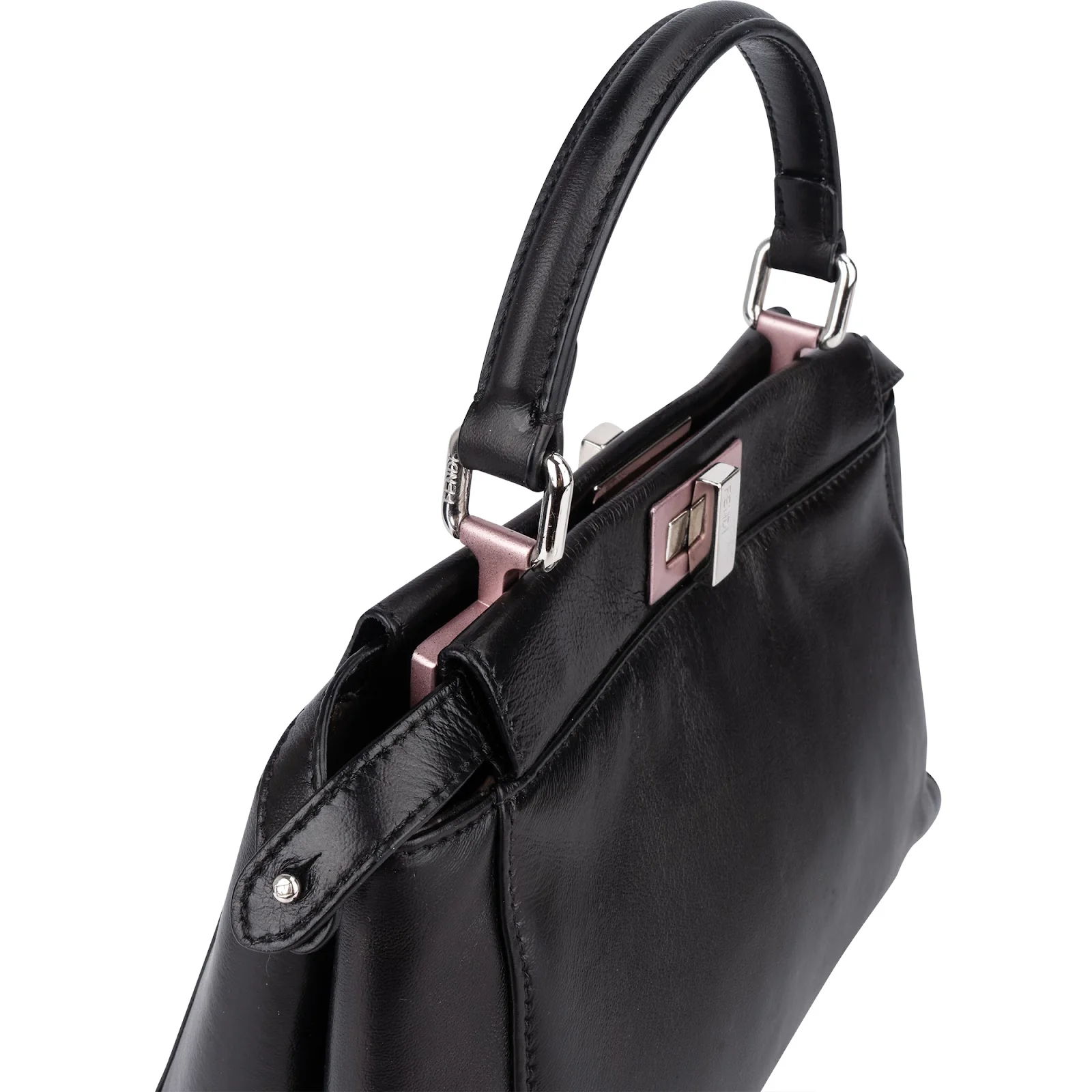 Fendi Black Leather Peekaboo Handbag