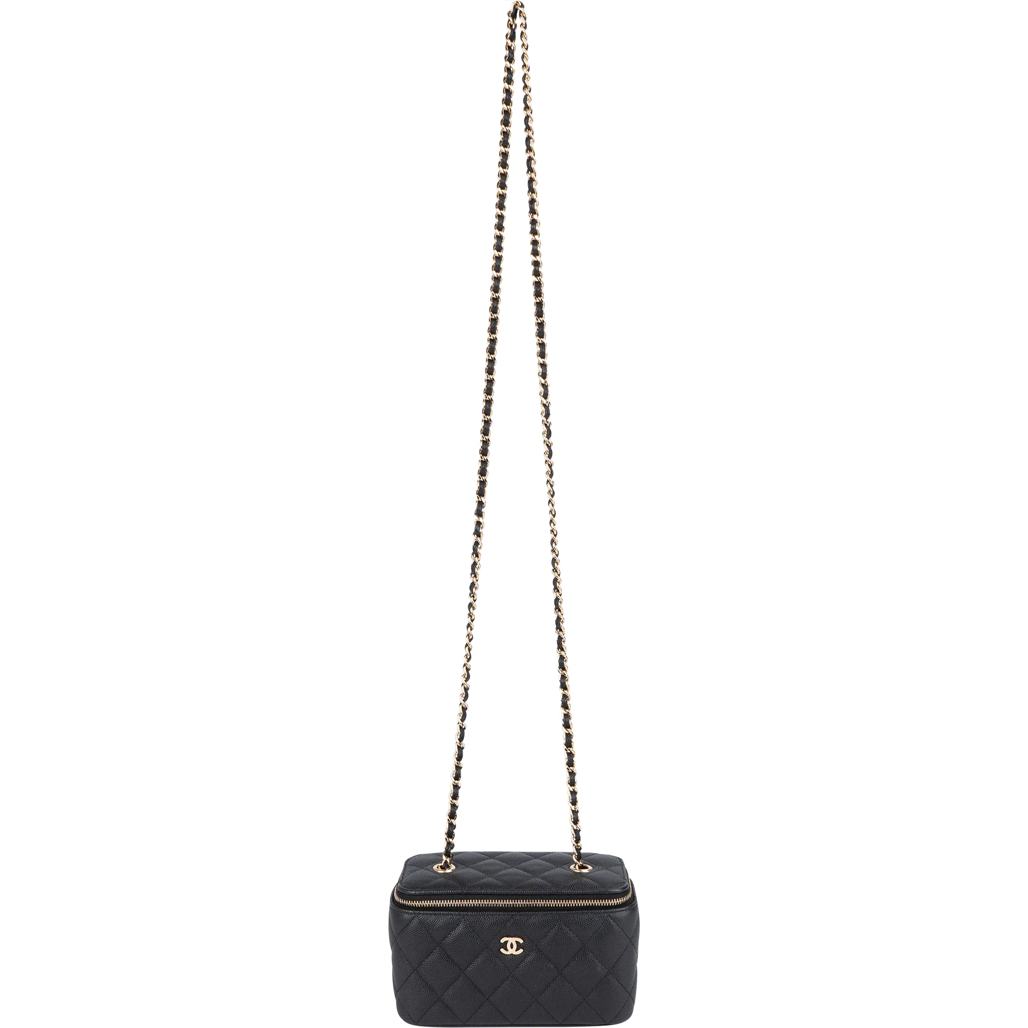 Chanel Quilted Caviar Leather Vanity Case Crossbody Bag