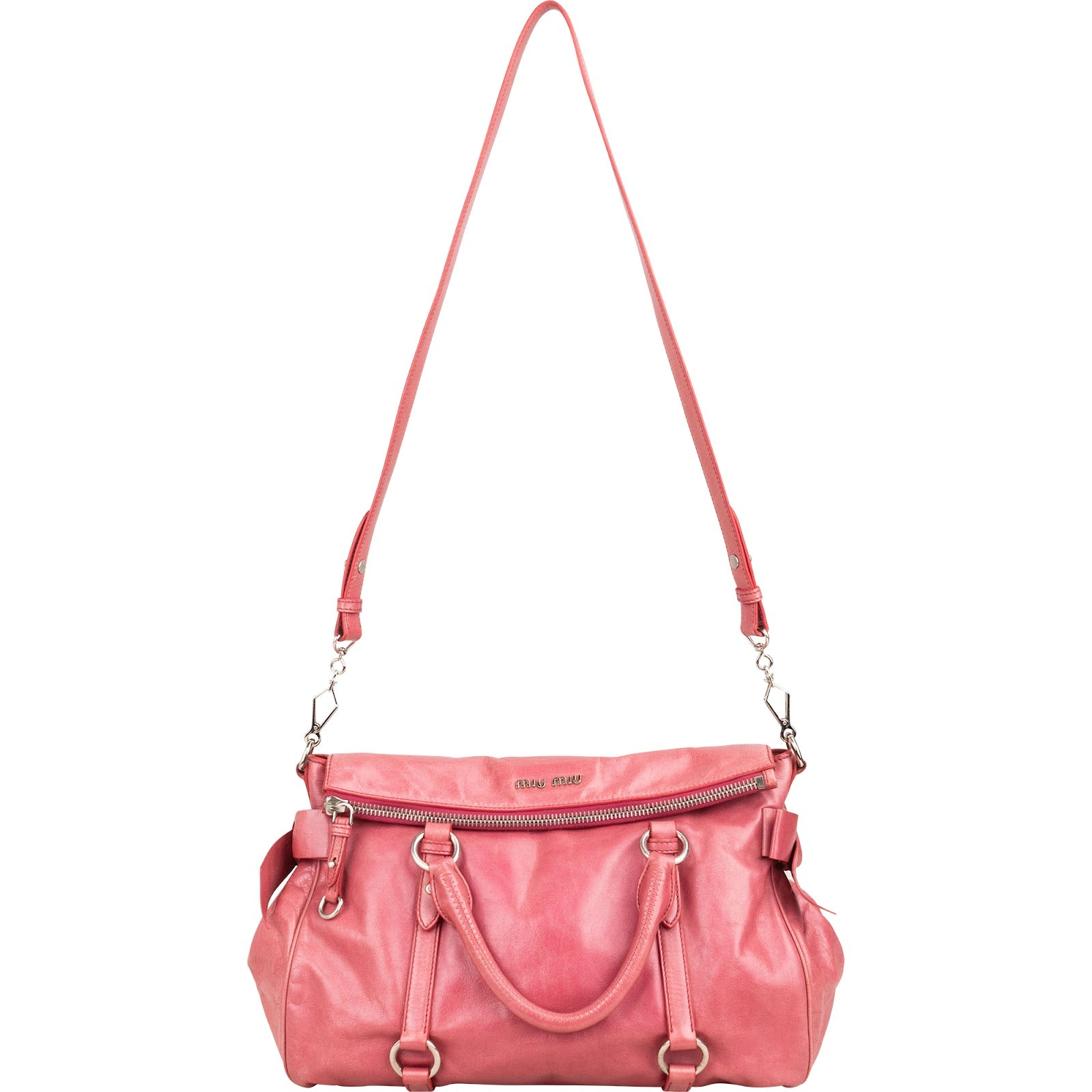 Miu Miu – Vitello Lux Leather Bow Satchel Handtasche