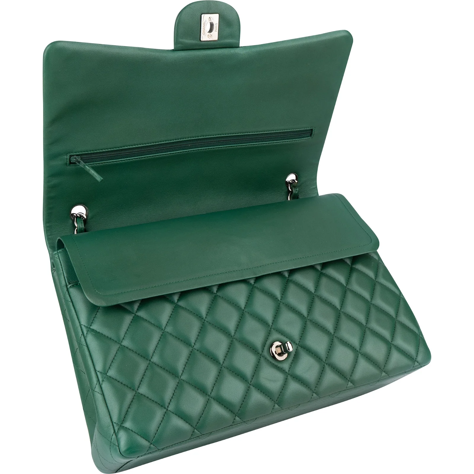 Chanel Quilted Lambskin Maxi Double Flap Crossbody Bag