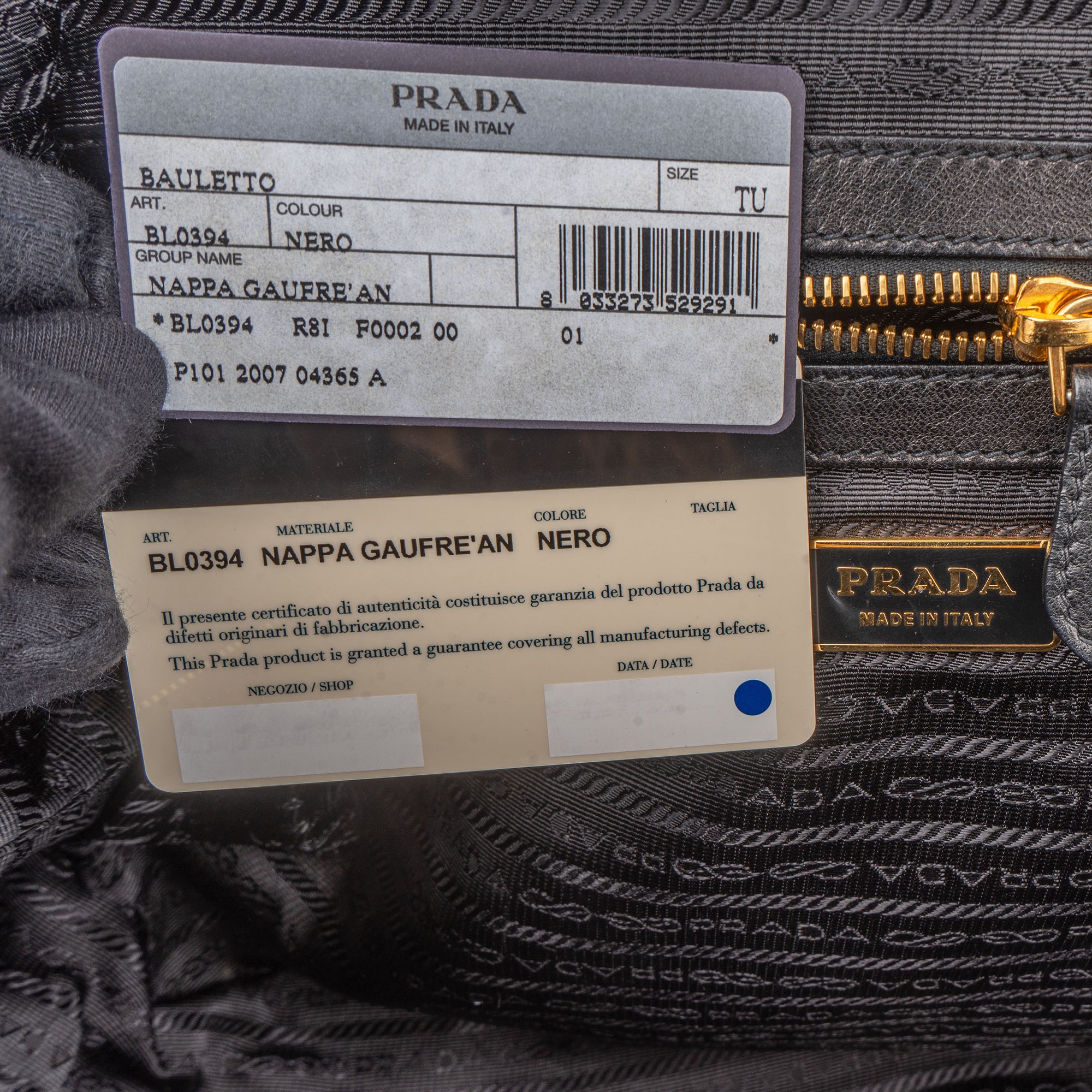 Prada Quilted Leather City Handbag