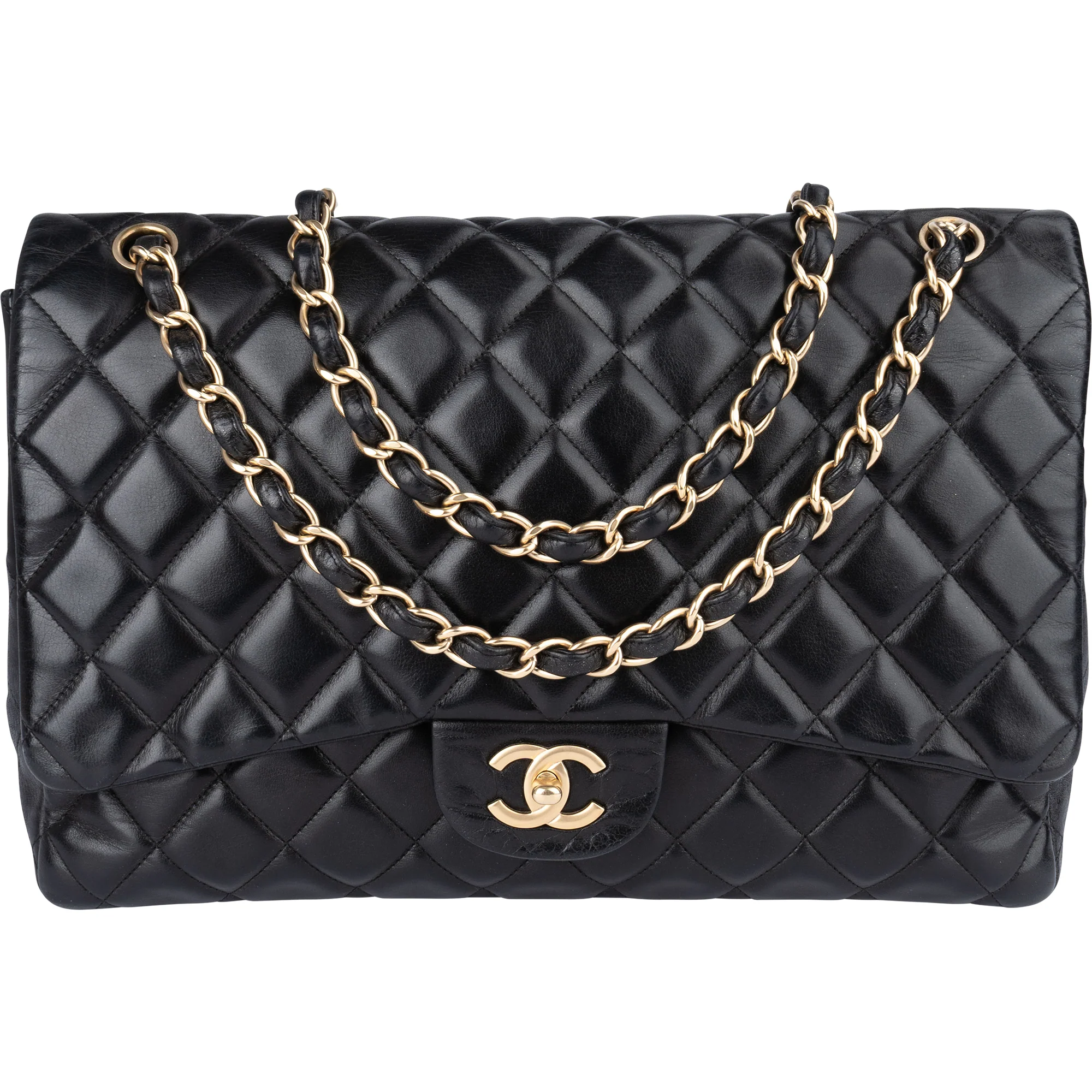 Chanel Quilted Lambskin Maxi Single Flap Crossbody Bag