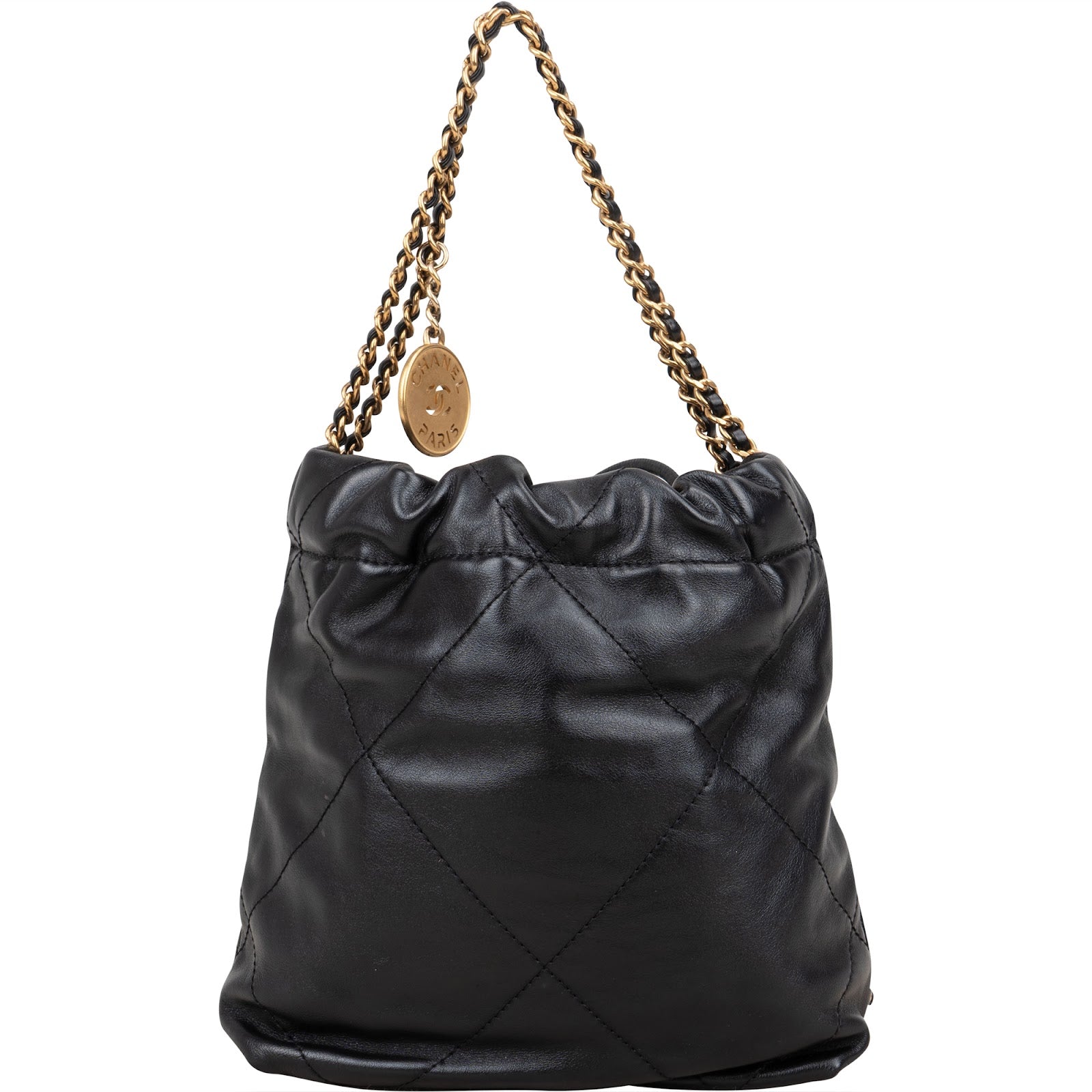 Chanel 22 Quilted Lambskin Drawstring Crossbody Bag