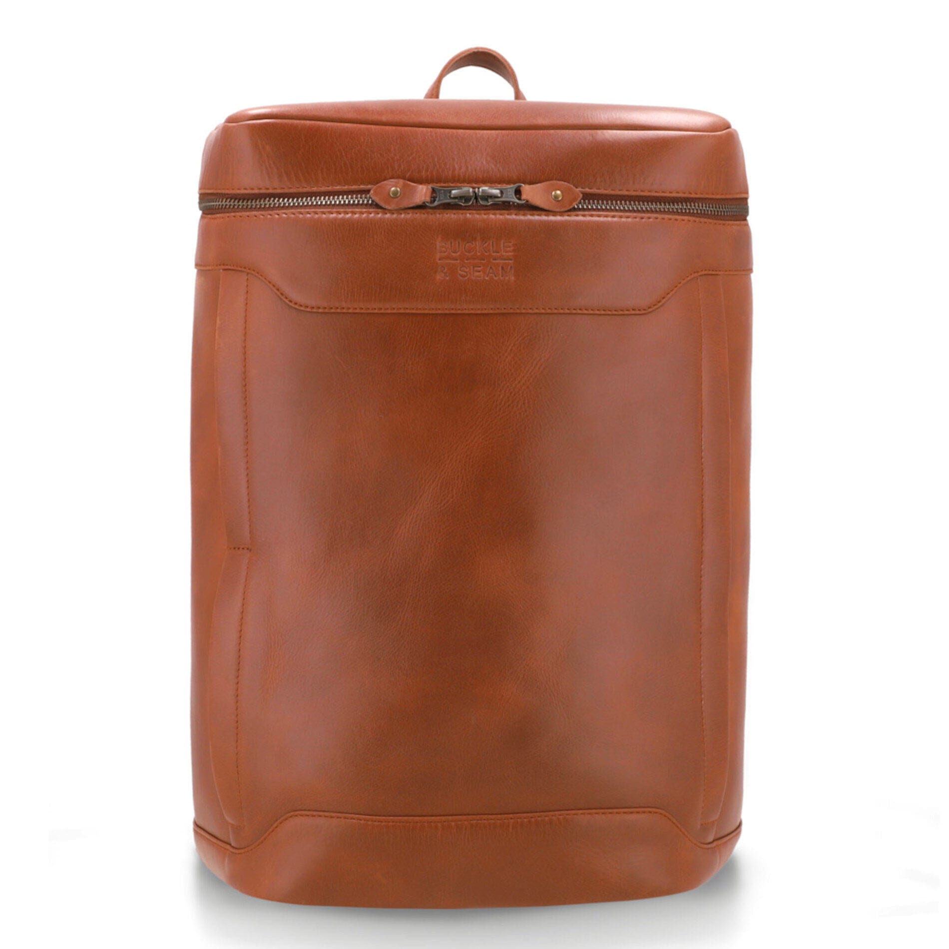 Siwa leather backpack - Cognac / Dots