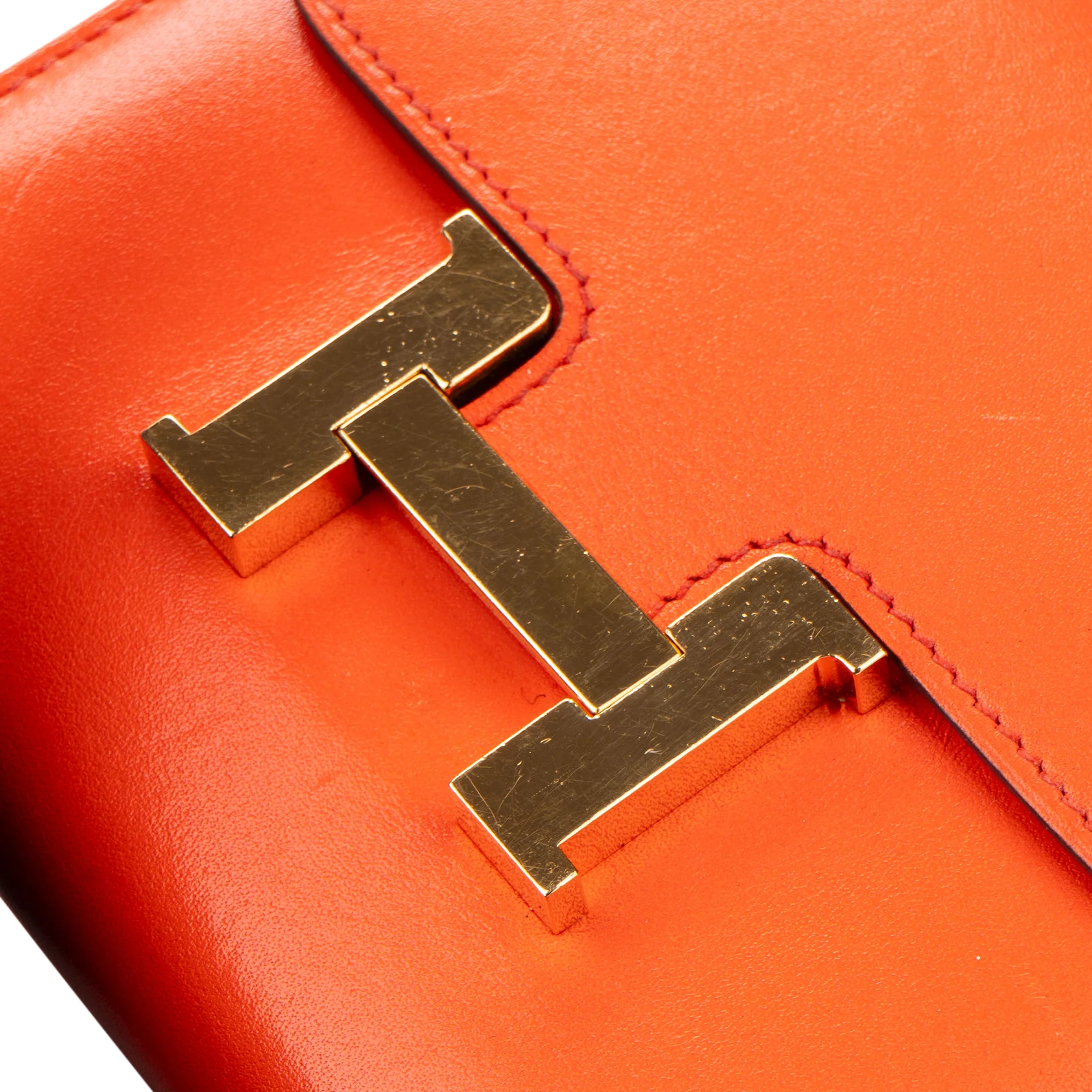 Hermès Constance Compact Orange Poppy Wallet