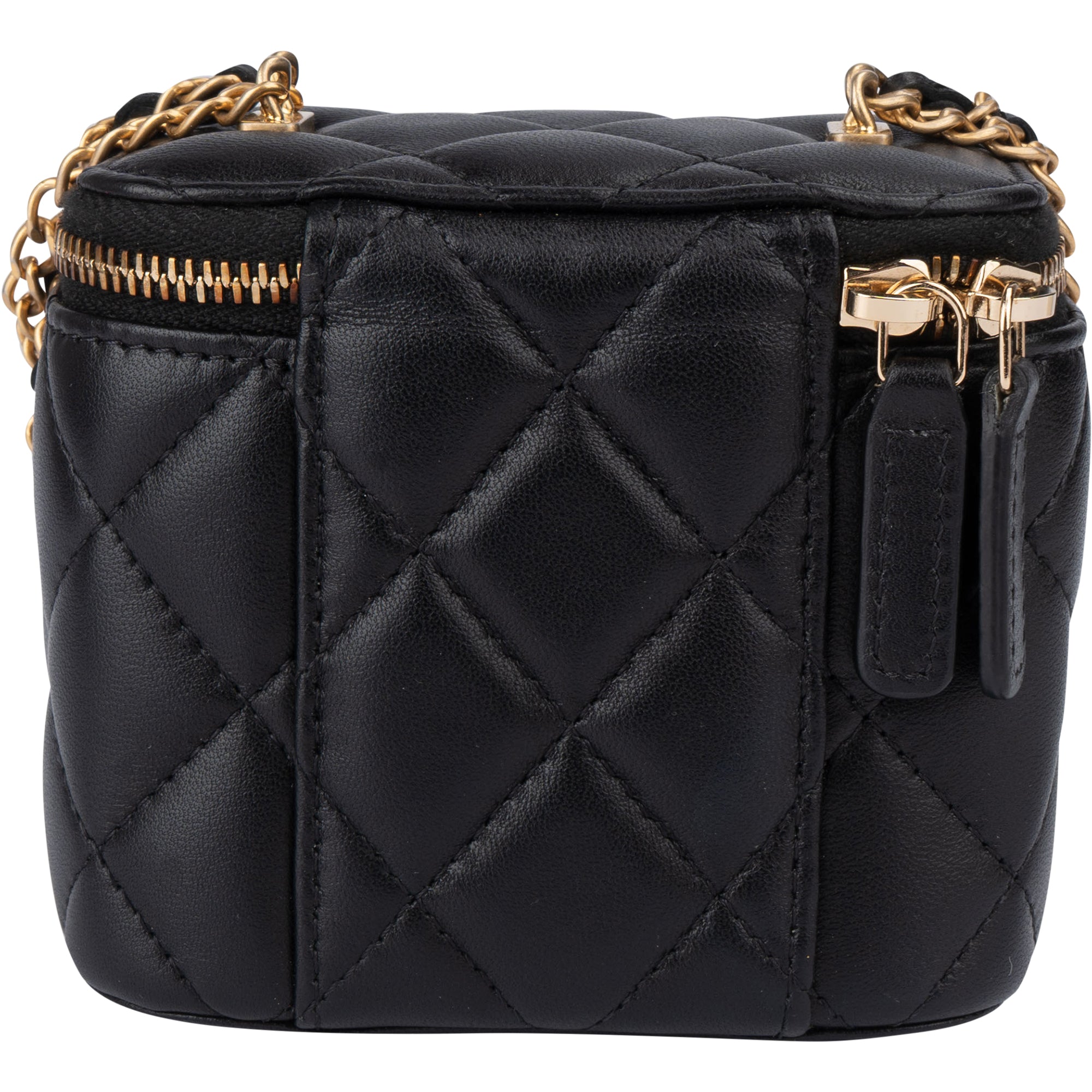 Chanel Quilted Lambskin Mini CC Charmy Vanity Handbag