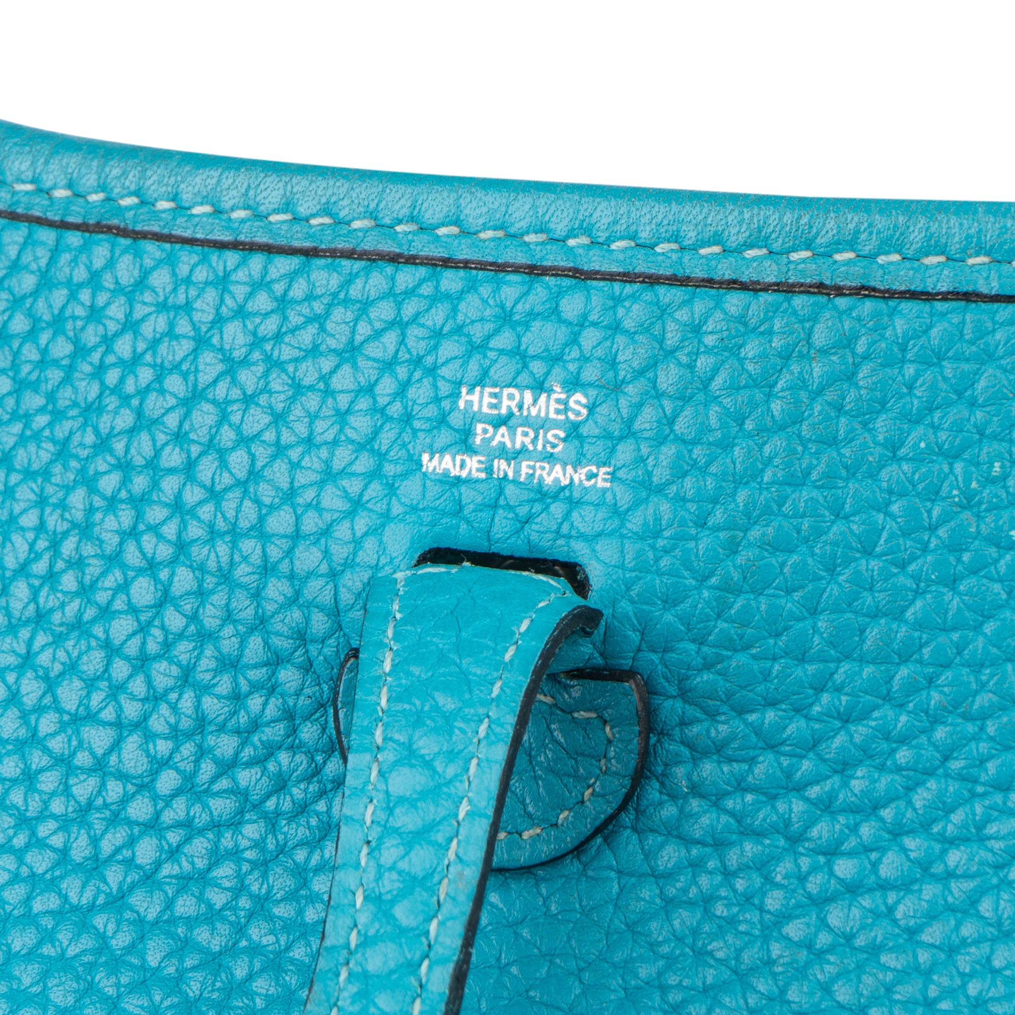 Hermès Bleu Taurillon Clemence Evelyne 16 Crossbody Bag