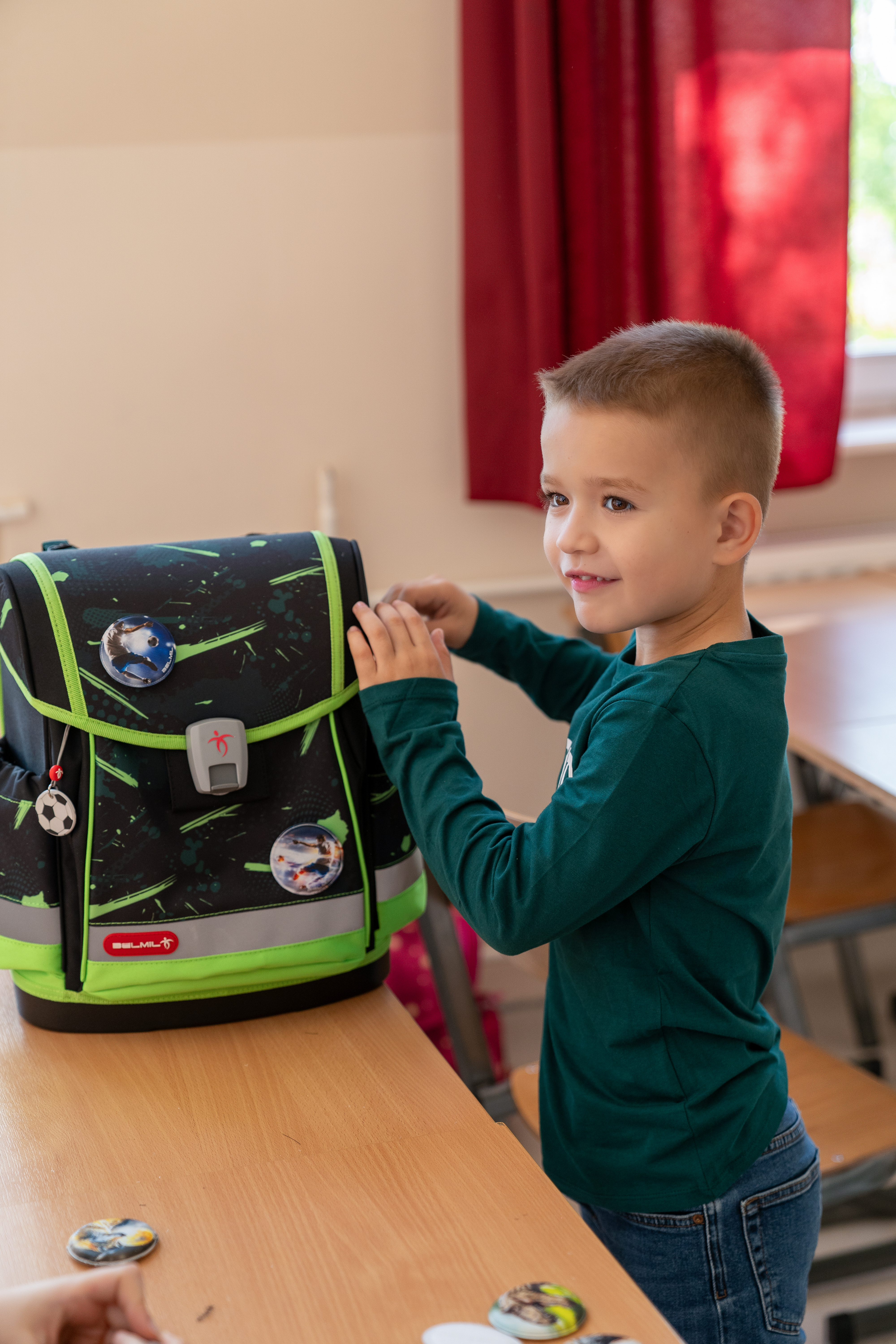 Classy Plus Schulranzen Set 5-teilig mit Brustgurt - Neon Sport