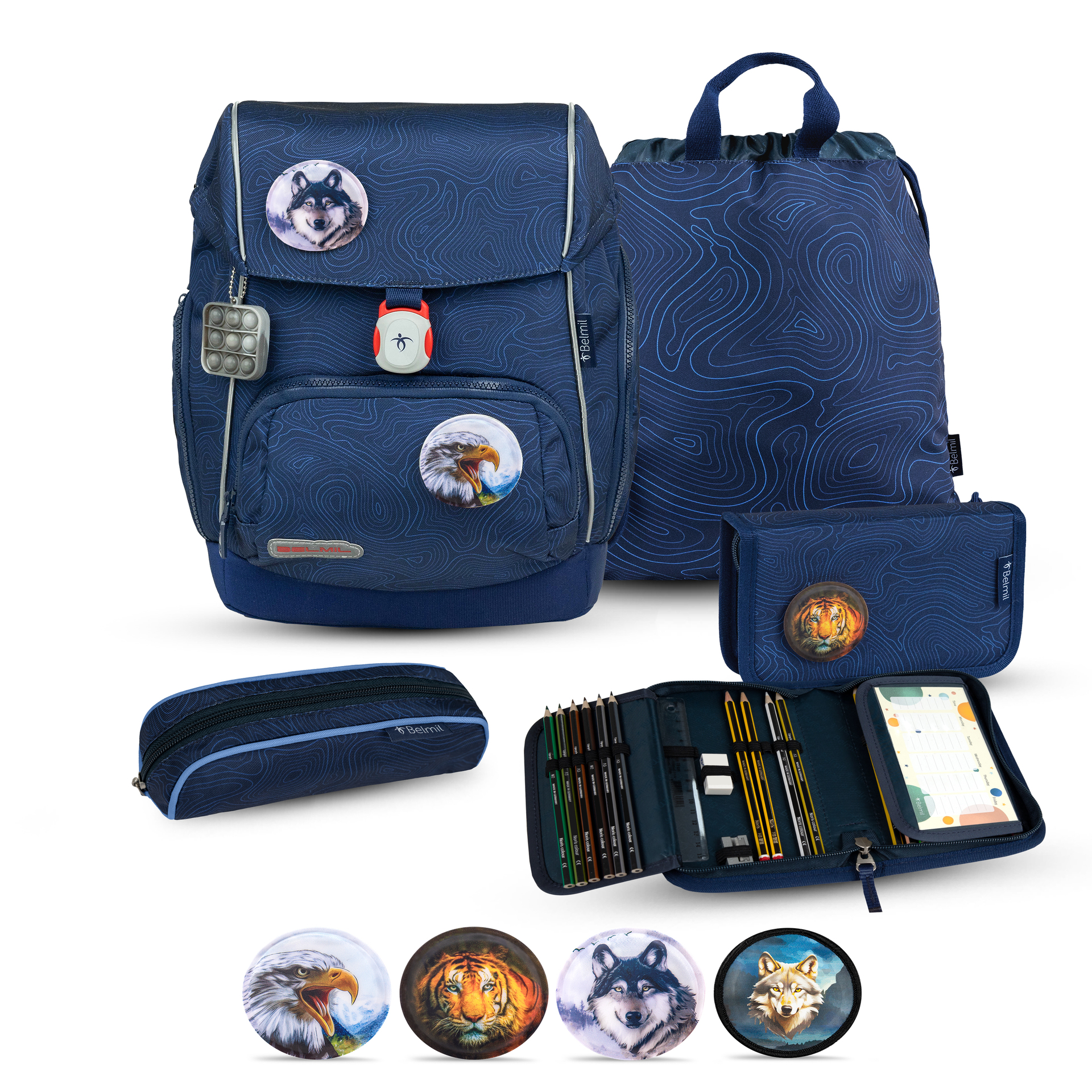 Comfy Plus Schulranzenset 5-teilig - Topographic