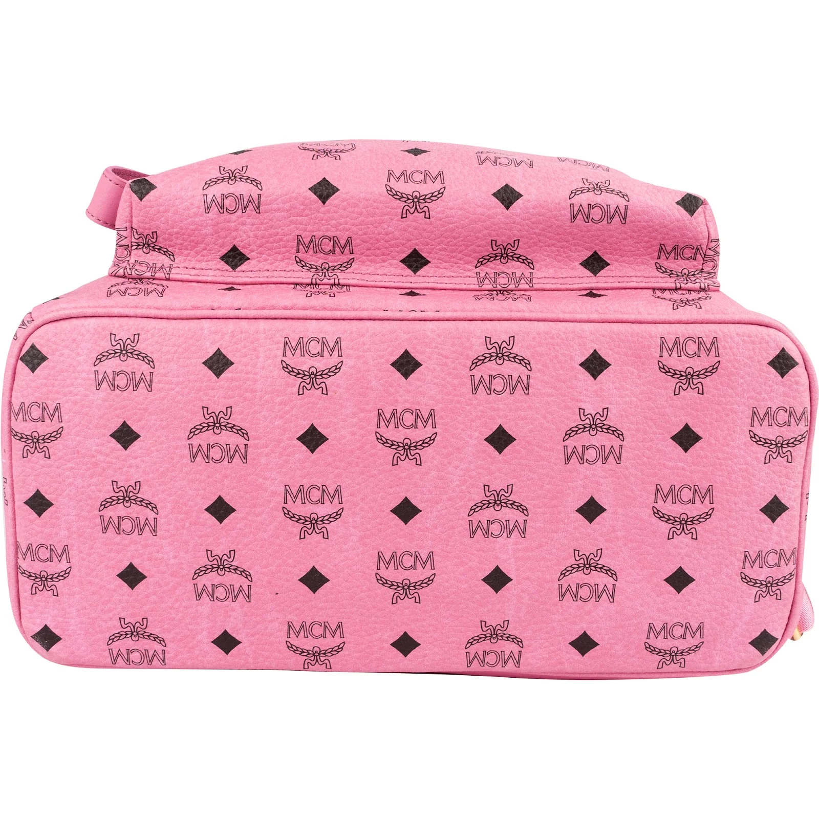 MCM Monogram Visetos Pink Stark Studded Backpack