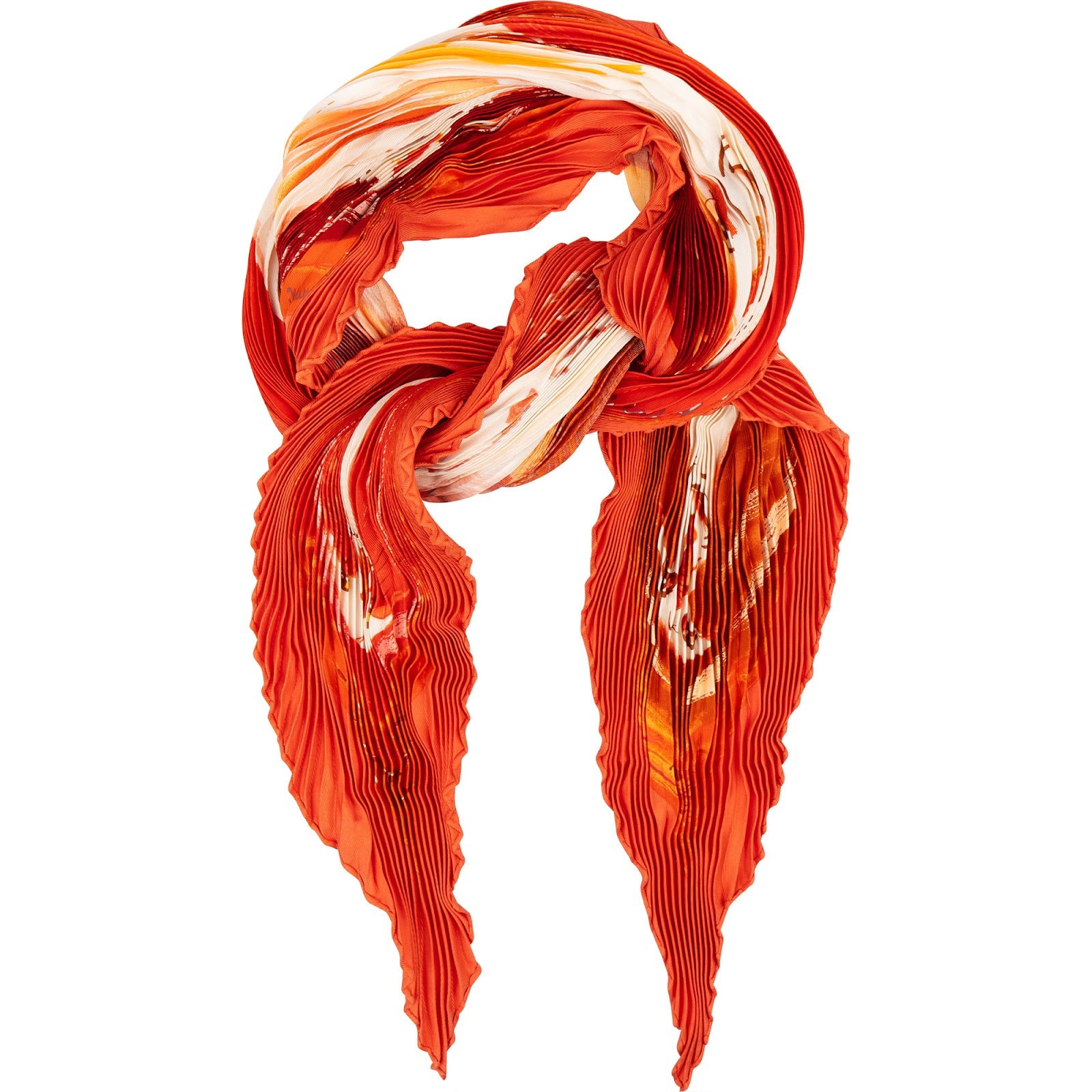 Hermès Smiles in Thitl Millenary Print Plissé Tuch