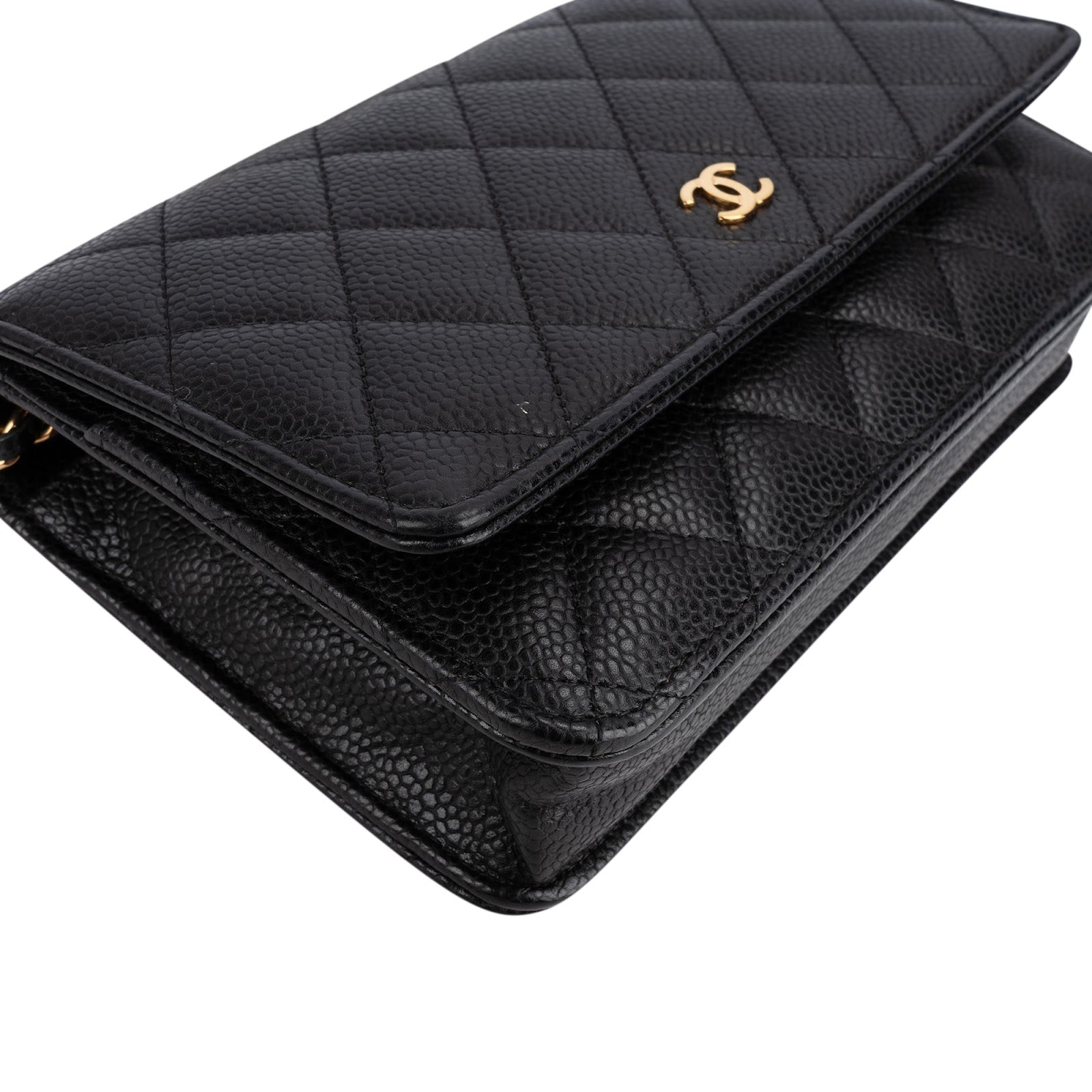 Chanel Quilted Caviar Leather Wallet on a Chain