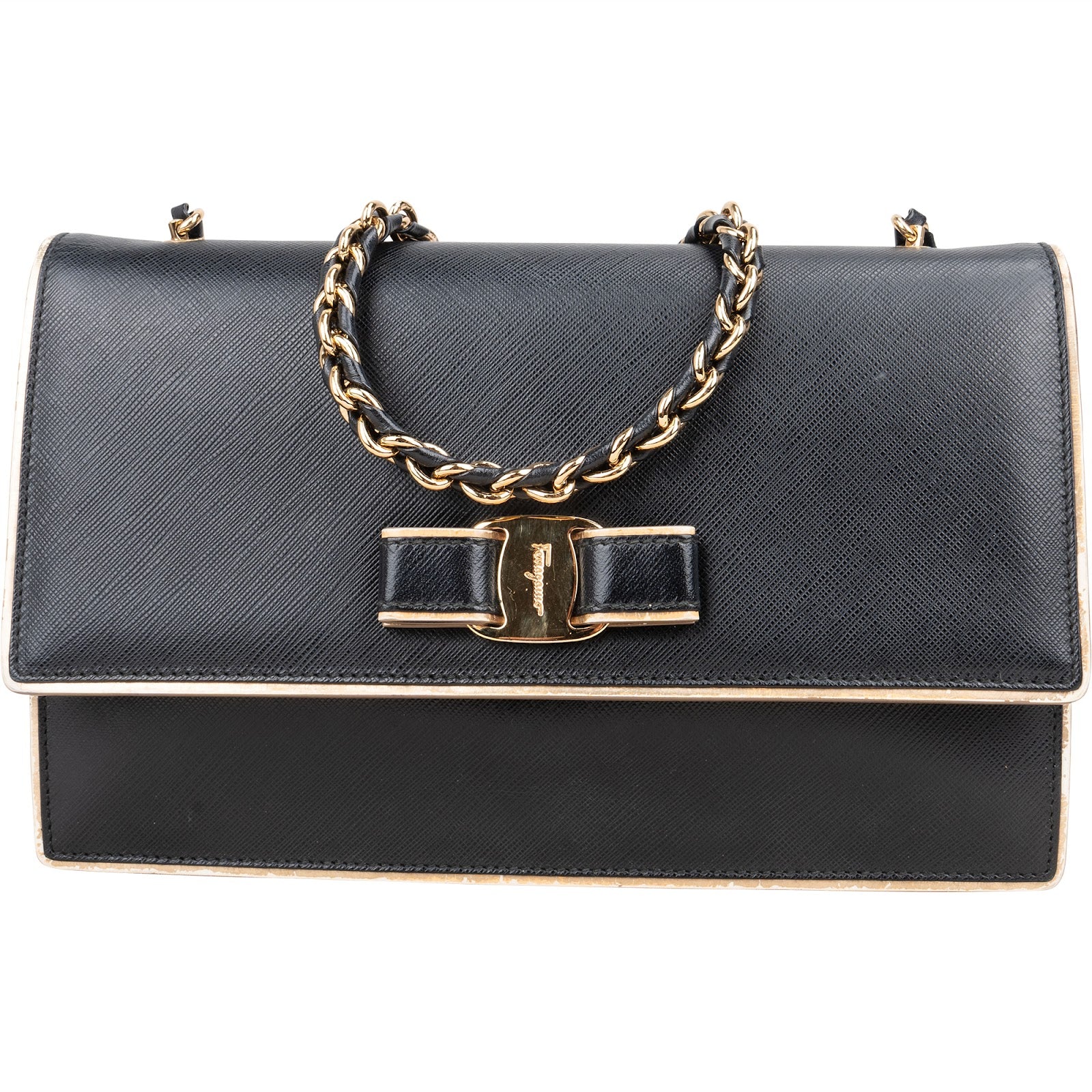 Salvatore Ferragamo Saffiano Leather Vara Bow Crossbody Bag