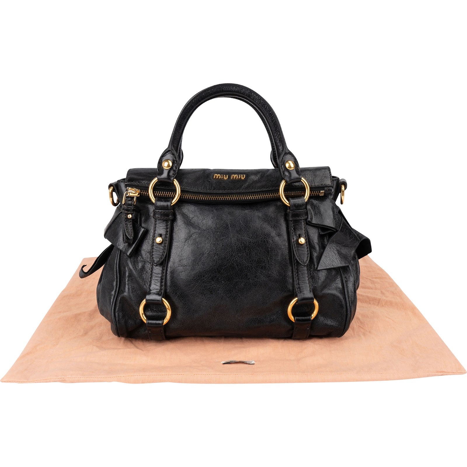 Miu Miu - Vitello Lux Bow Handbag