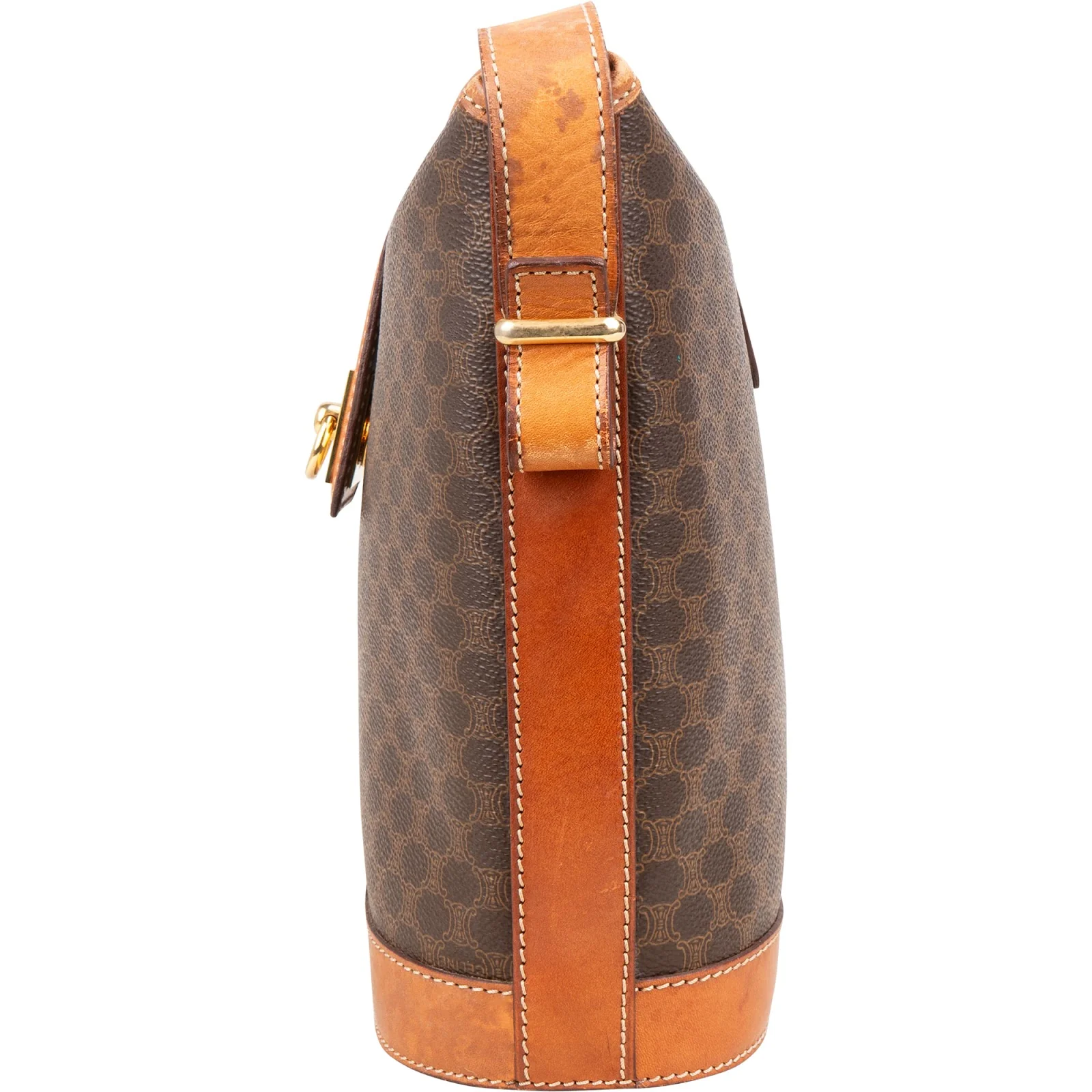 Celine Macadam Mongram Buckle Bucket Crossbody Bag