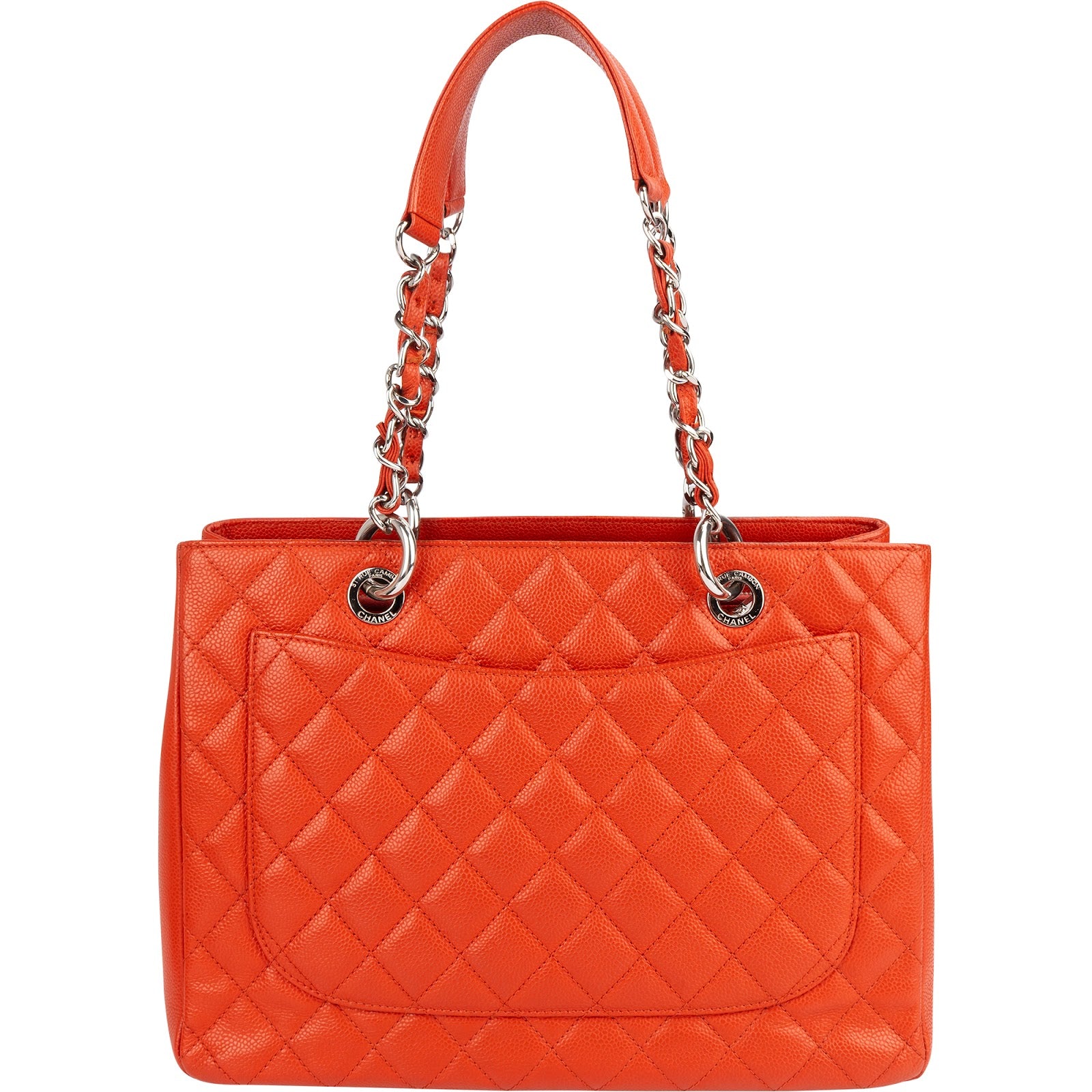 Chanel Quilted Caviar Leather Grand Shopping Tote CC Shoulder Bag