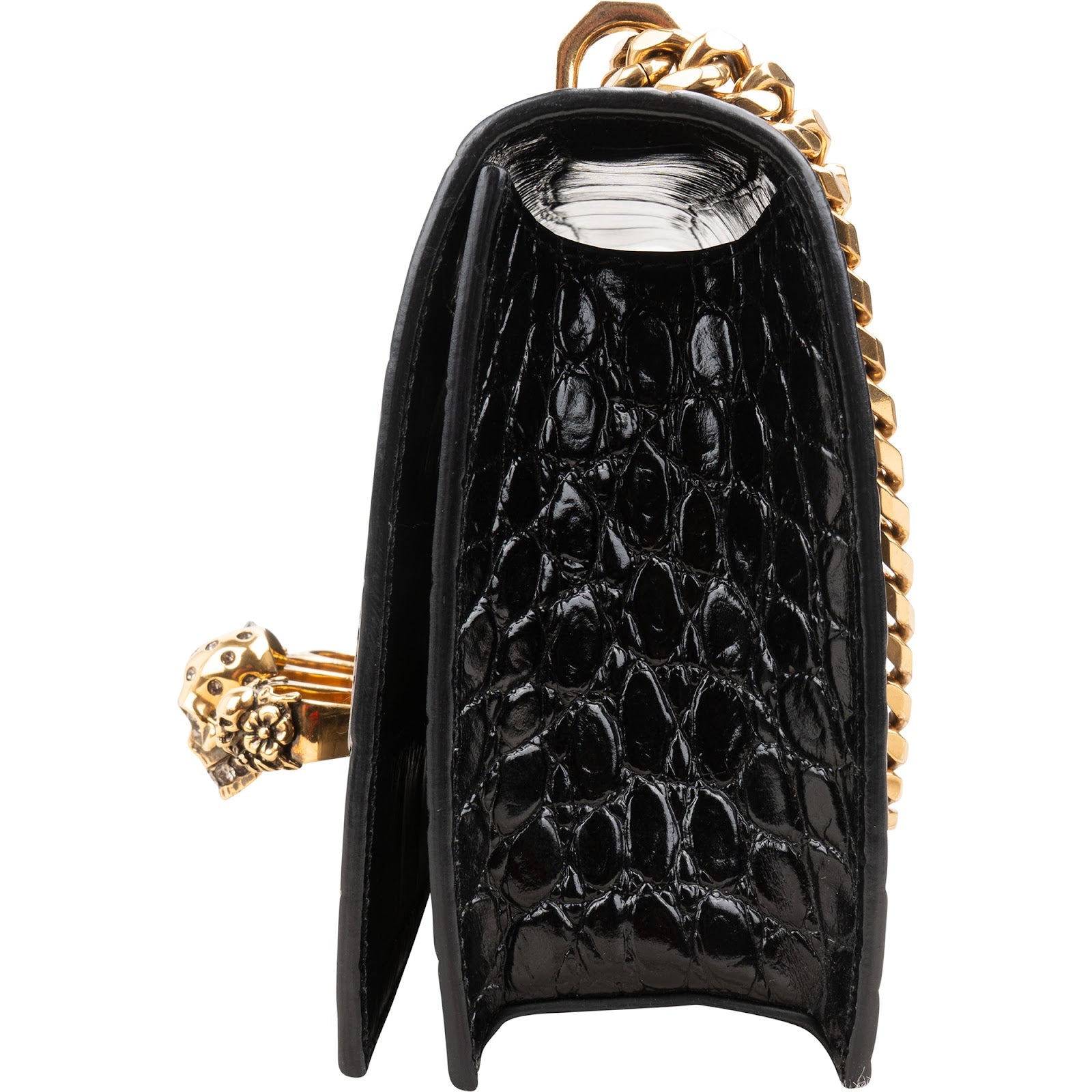Alexander McQueen – Croc Jewelled Knuckle Crossbody Bag
