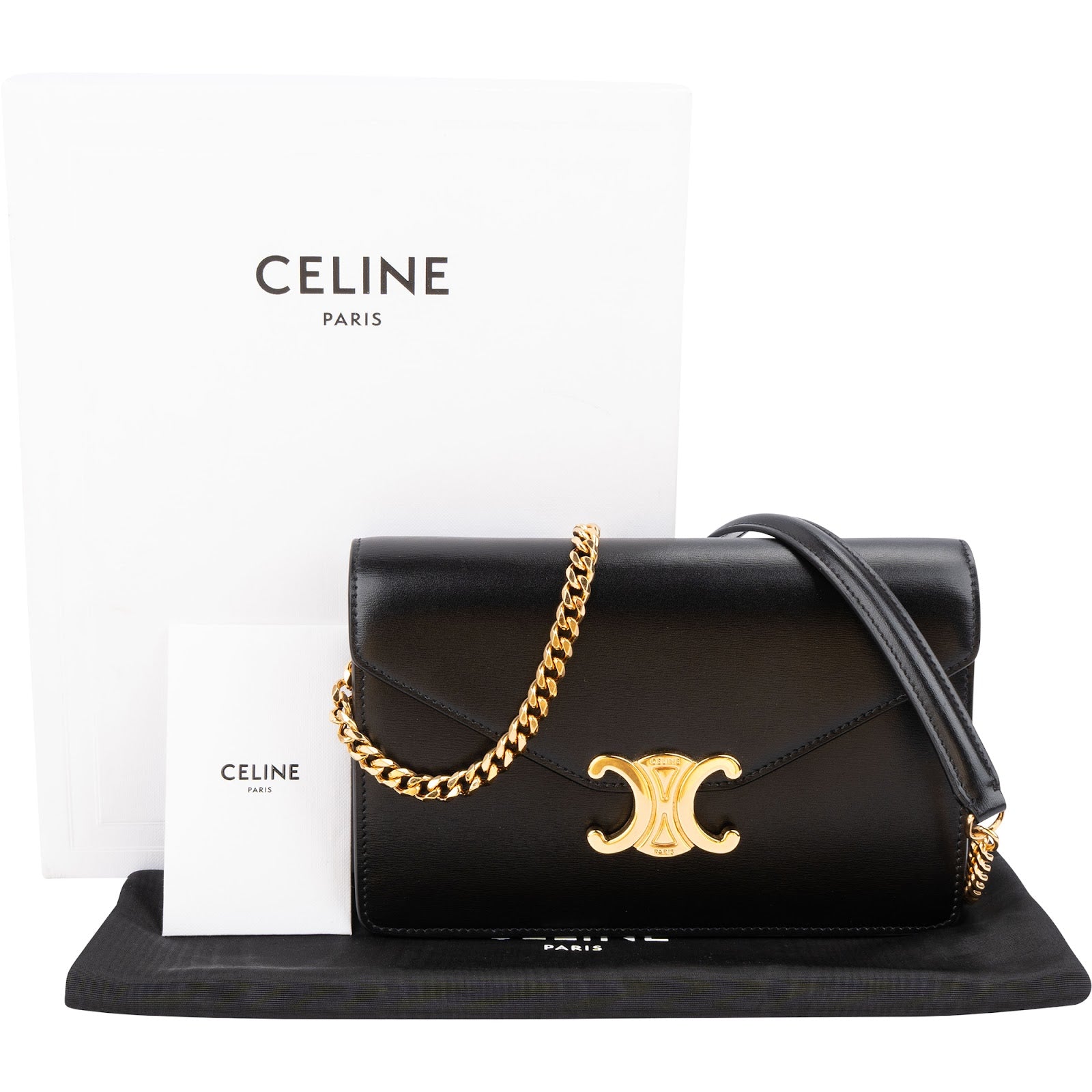 Celine - Triomphe-portemonnee met ketting, schoudertas