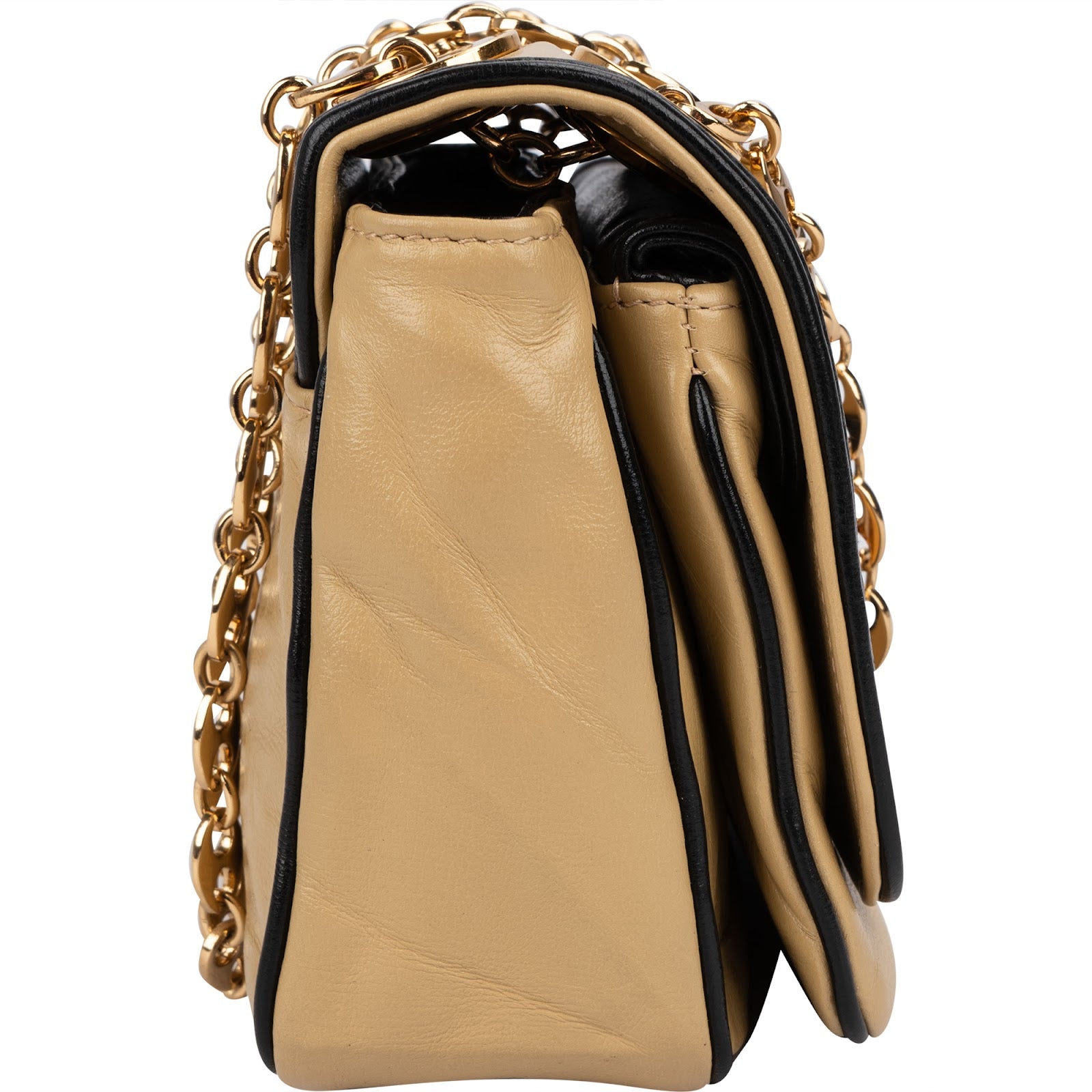 Gucci Leather GG Vintage Marina Chain Double Flap Crossbody Bag