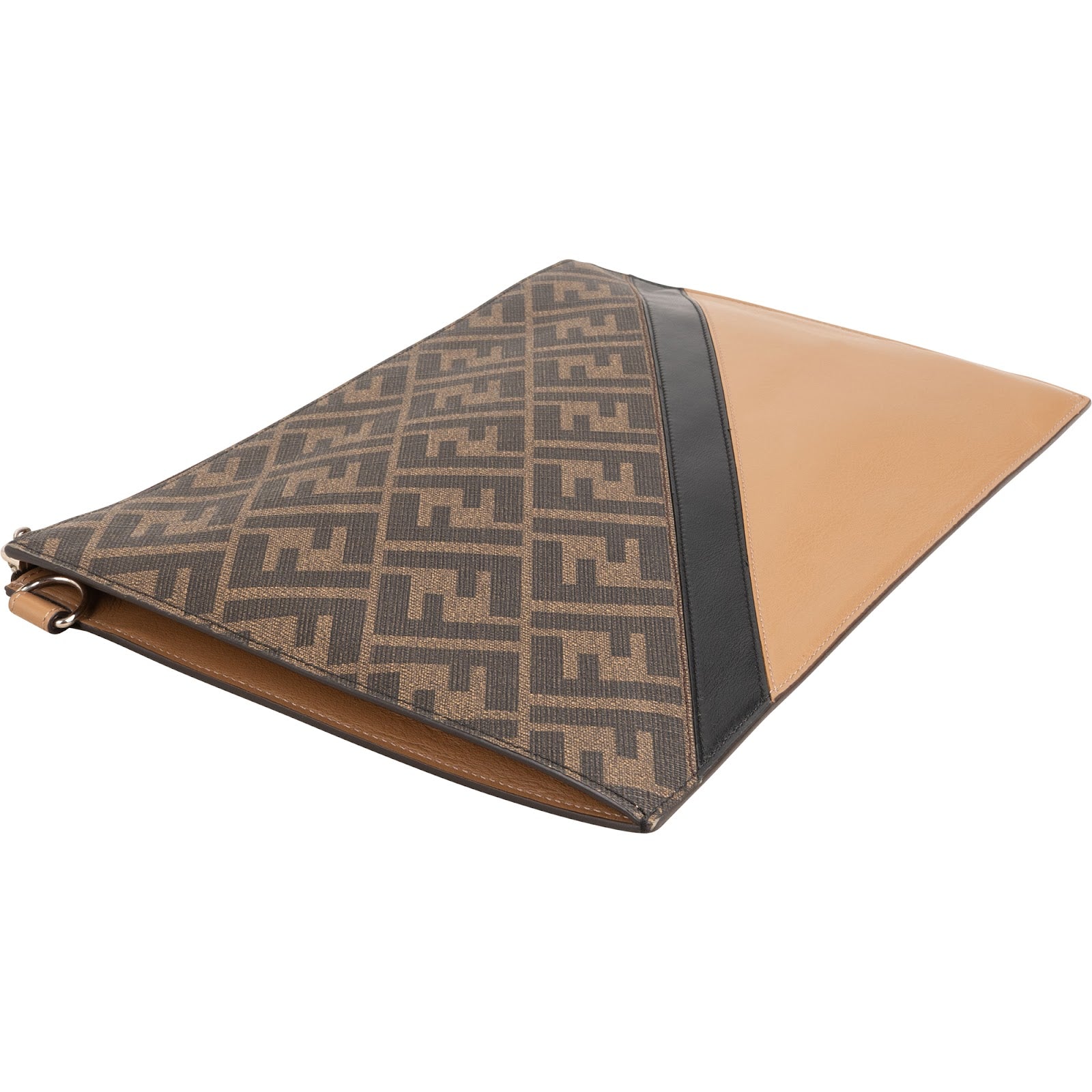 Fendi - Monogram FF Canvas & Bicolor Calfskin Clutch
