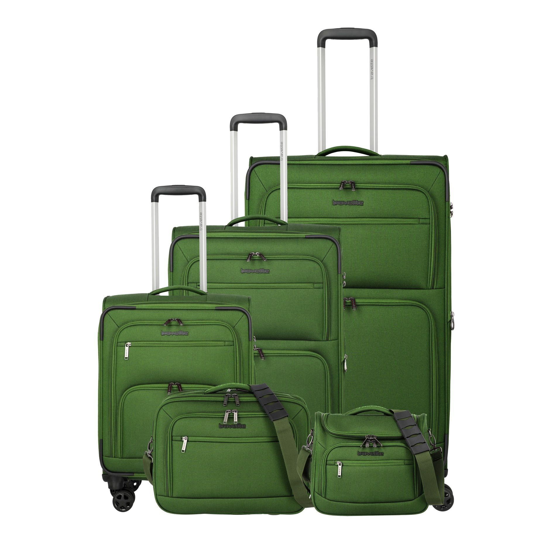 CUBIS Kofferset L/M/S erweiterbar + Beauty Case + Board Bag - Green