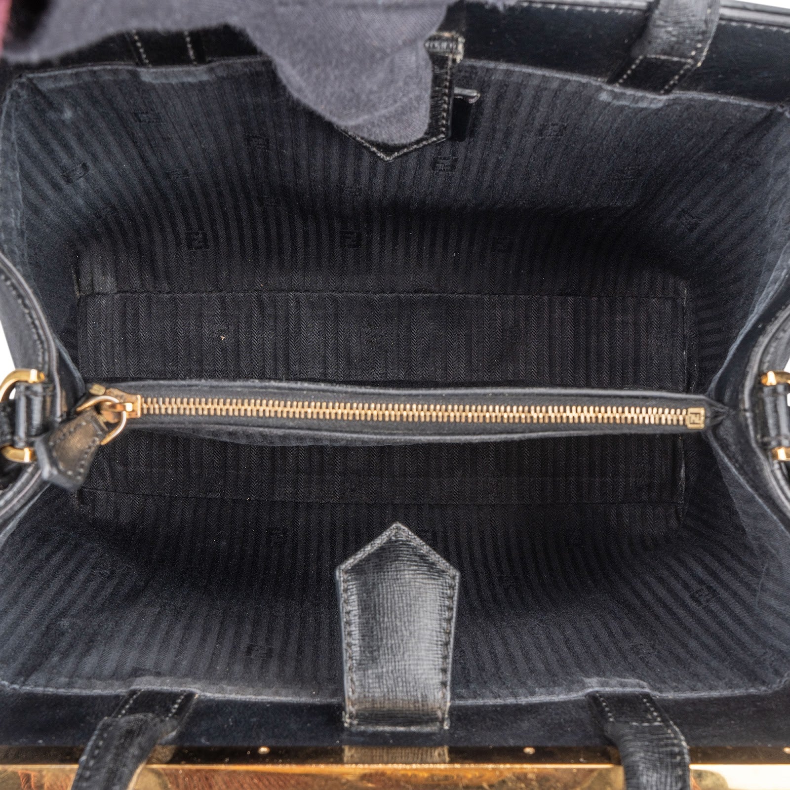 Fendi Black Leather 2Jours Handbag