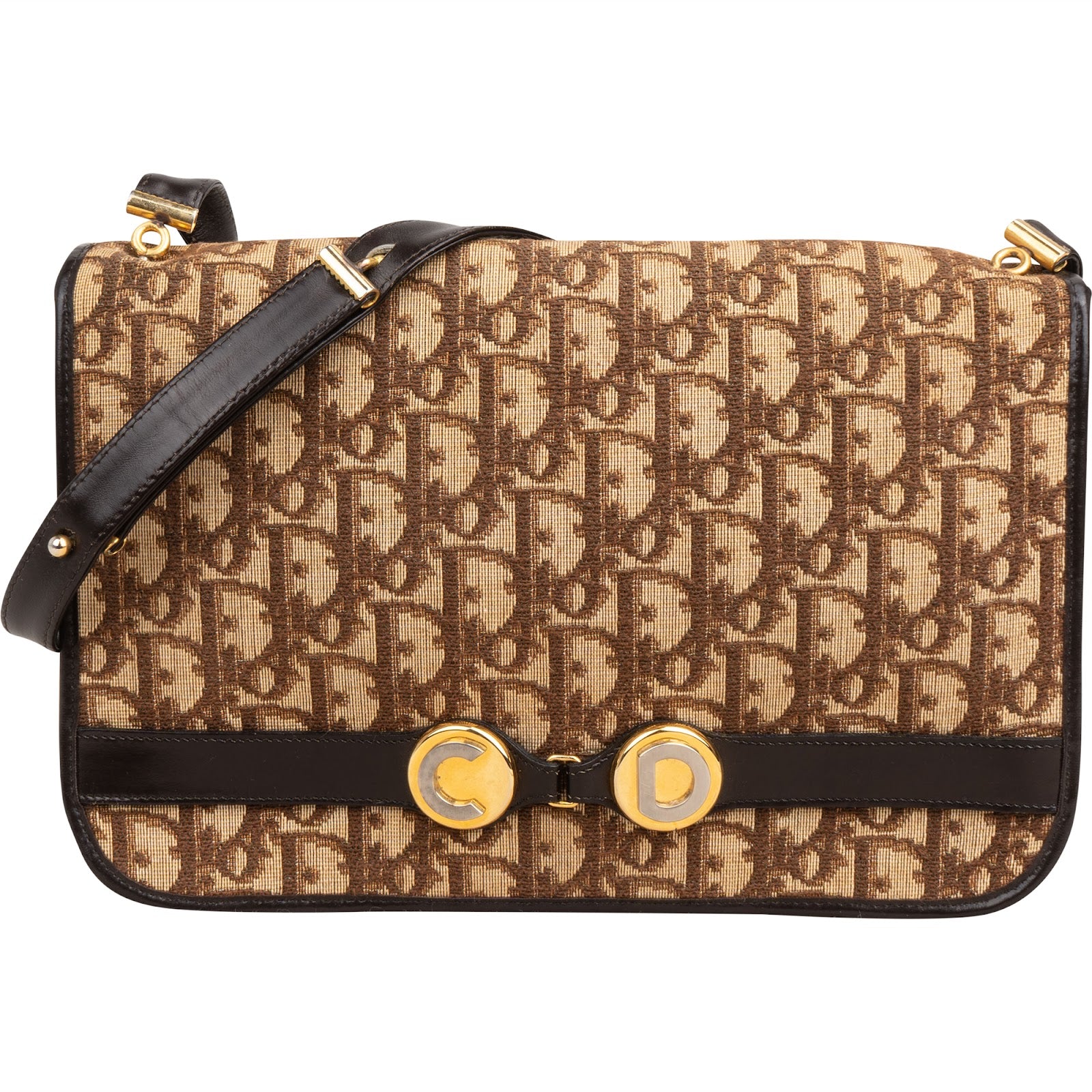 Christian Dior Trotter Monogram Vintage Flap Shoulder Bag