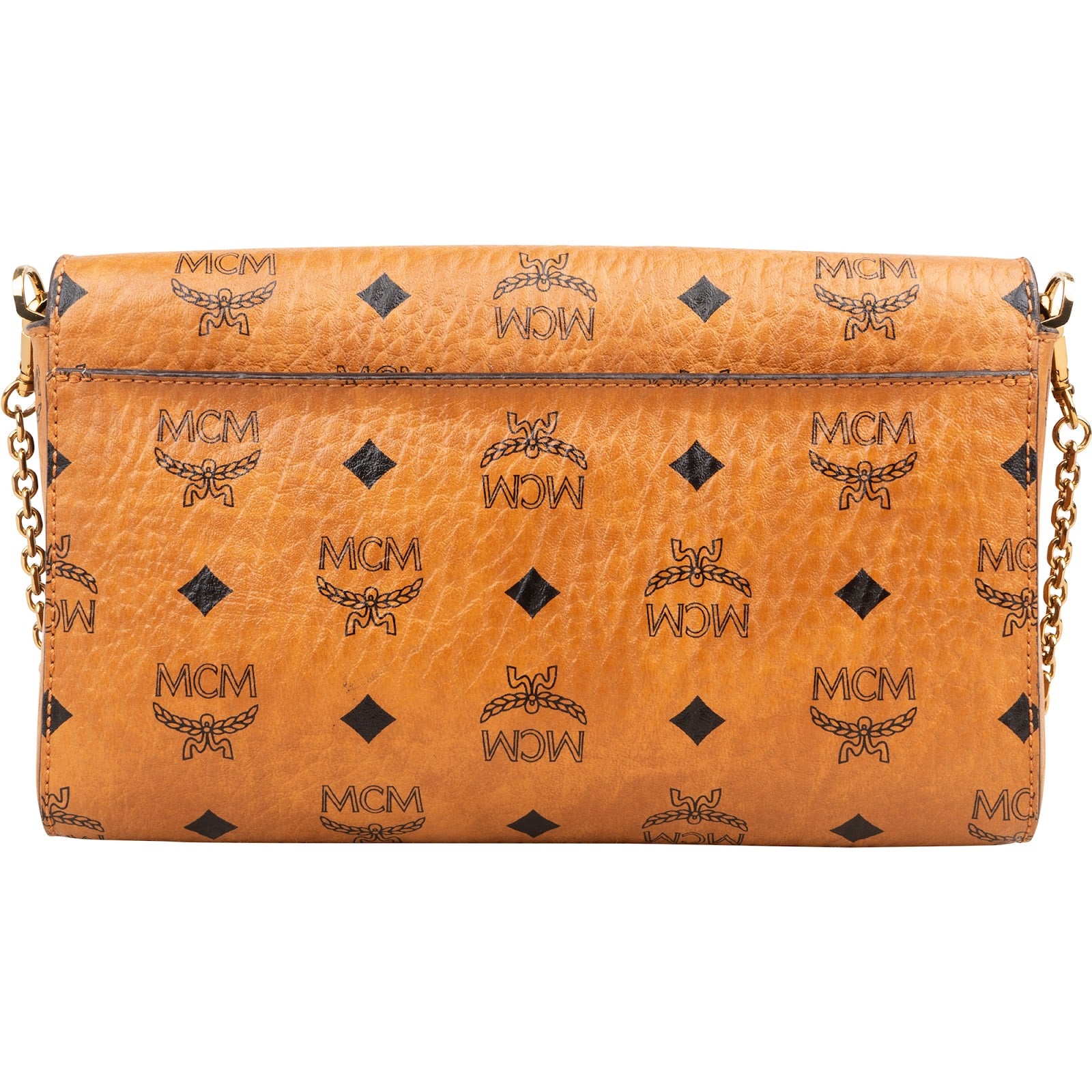 MCM Monogram Visetos Patricia Wallet Oh Chain Crossbody Bag