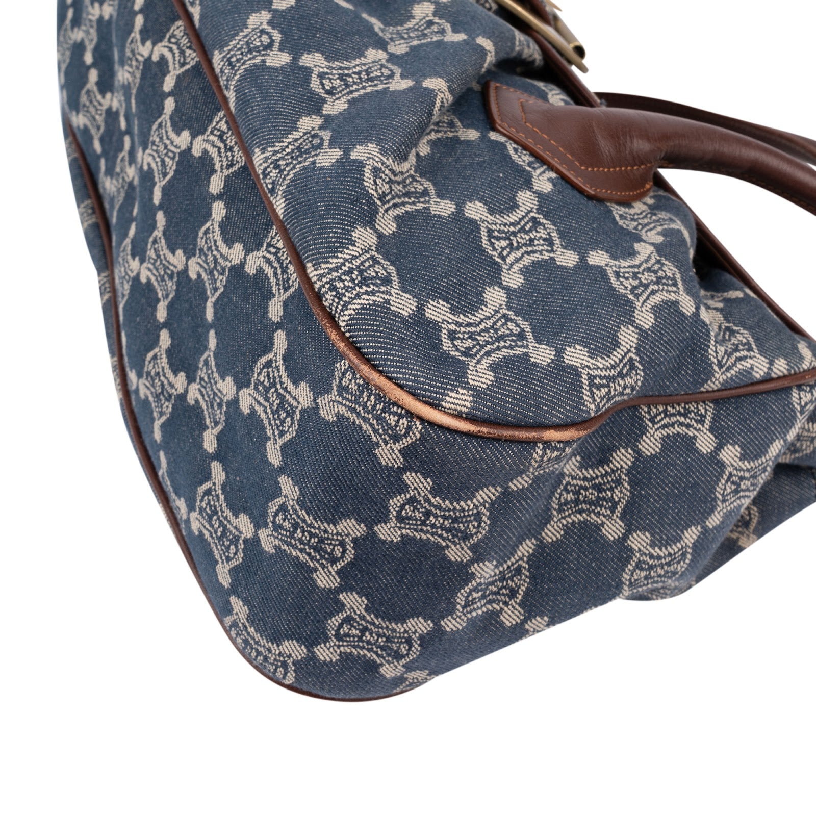 Celine Denim Macadam Monogram Buckle Handbag