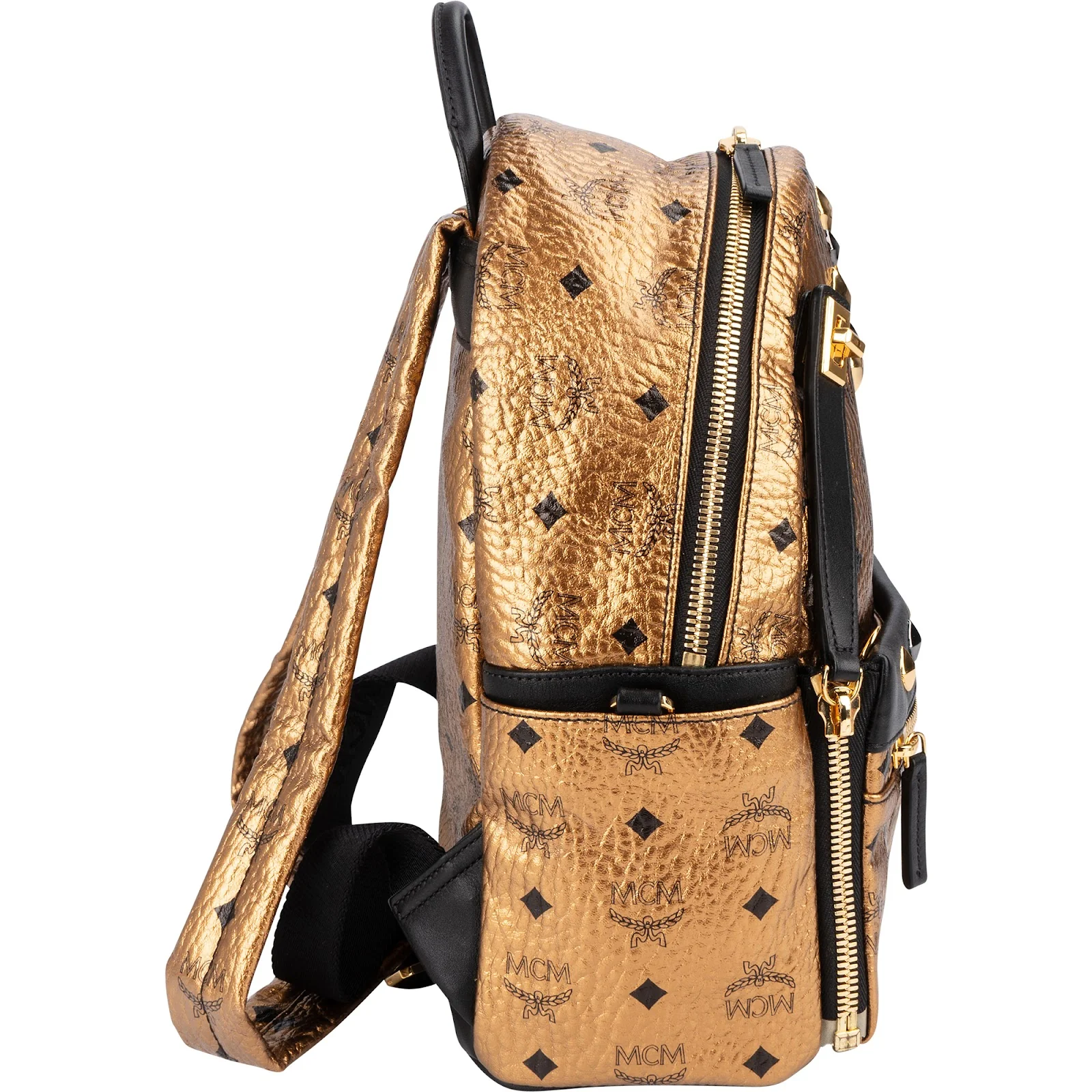 MCM Monogram Metallic Visetos Stark Studded 2 in 1 Backpack