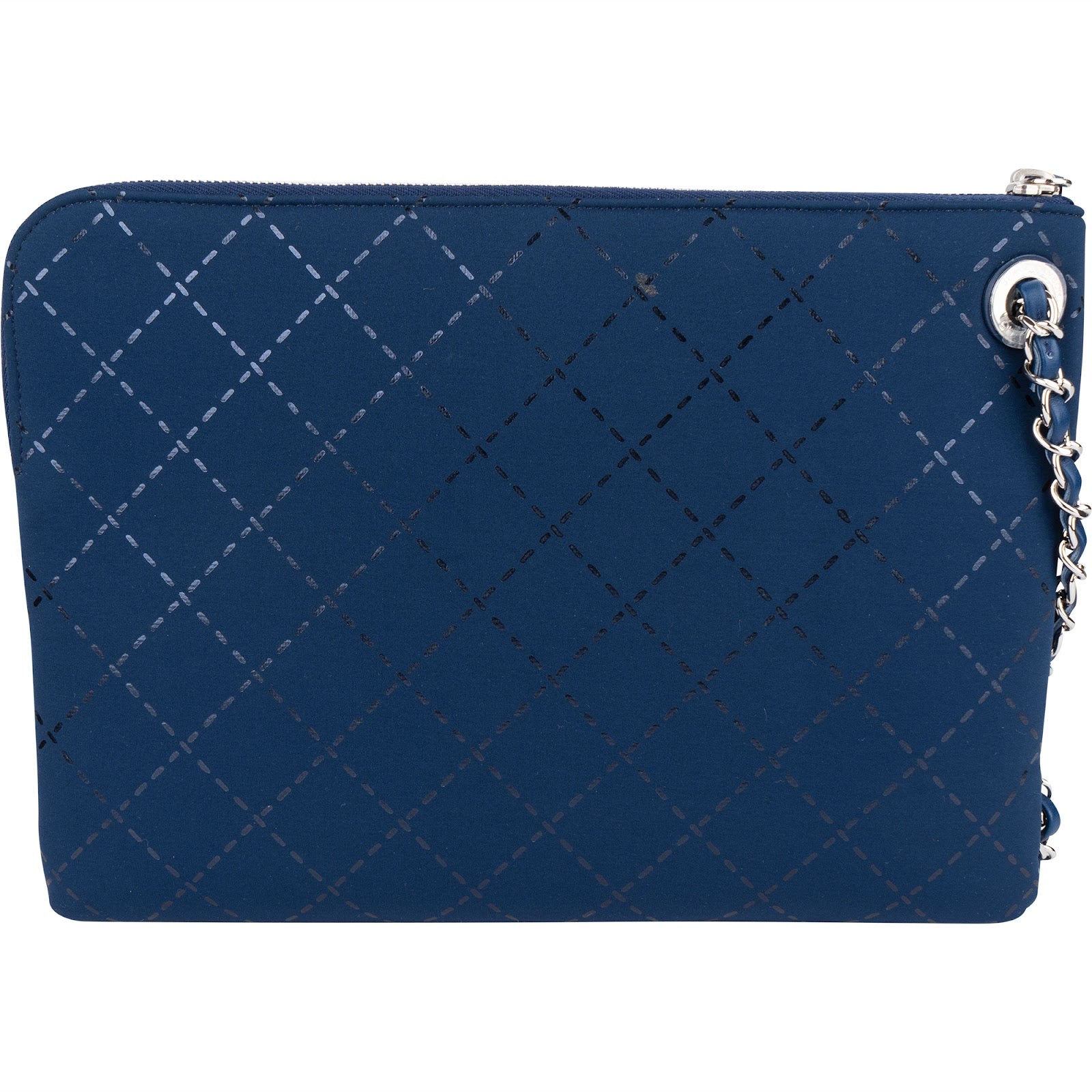Chanel Monogram Stitching Nylon Mark Clutch