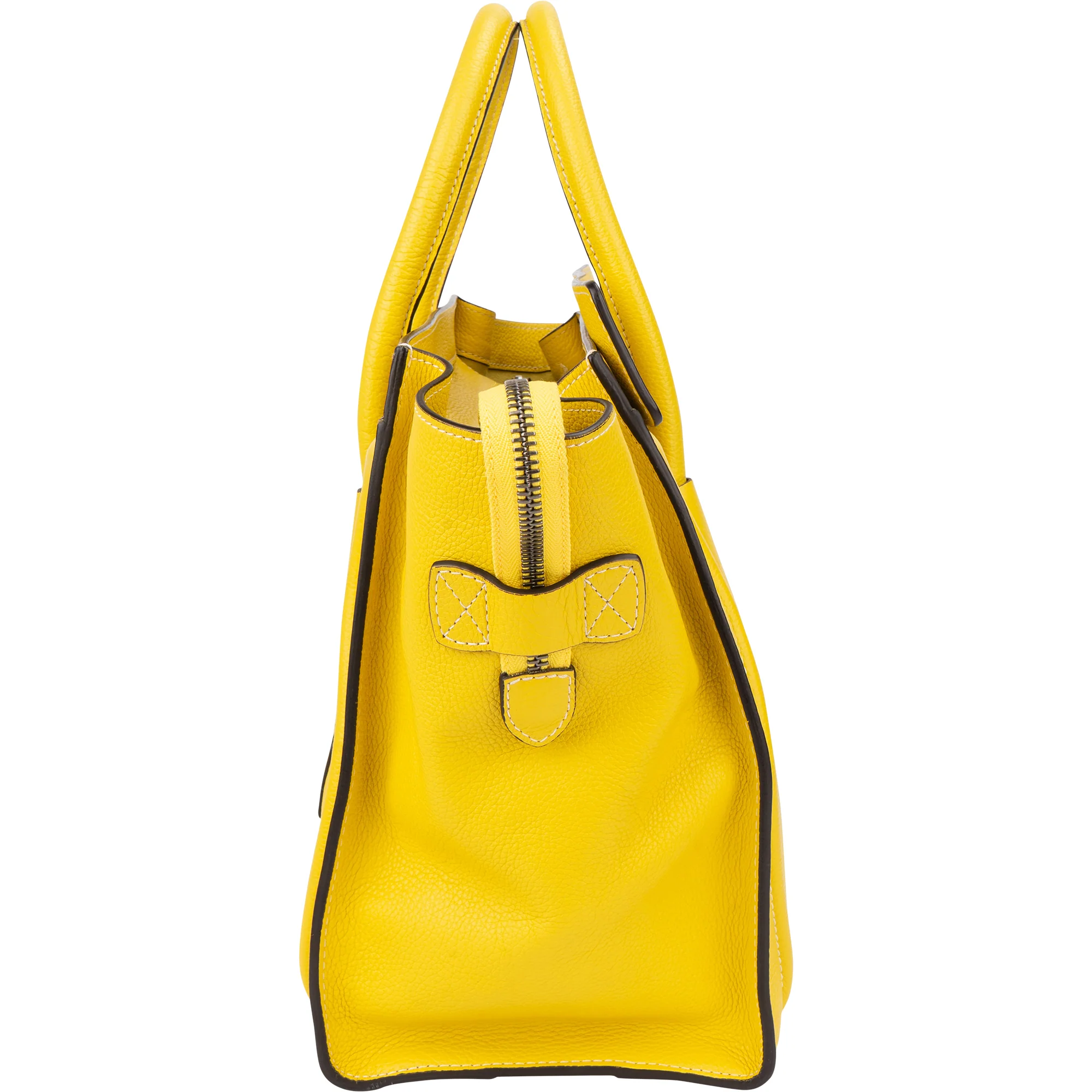Celine Yellow Leather Luggage Handbag