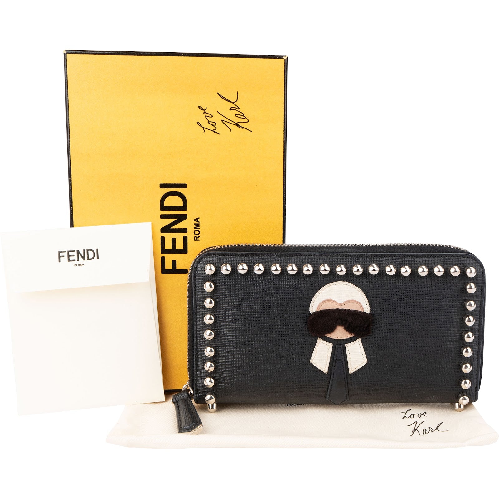 Fendi und Karl Lagerfeld K/Klassik Pins Zip Around Wallet