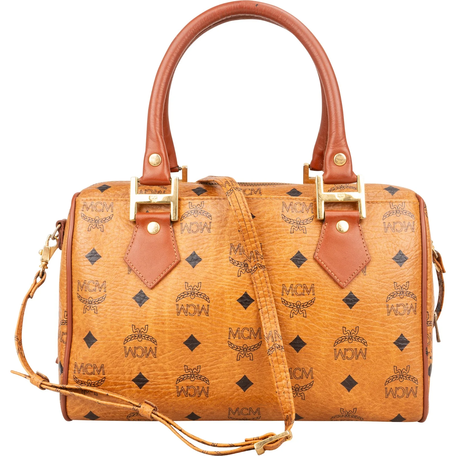 MCM Monogram Visetos Boston  Bag