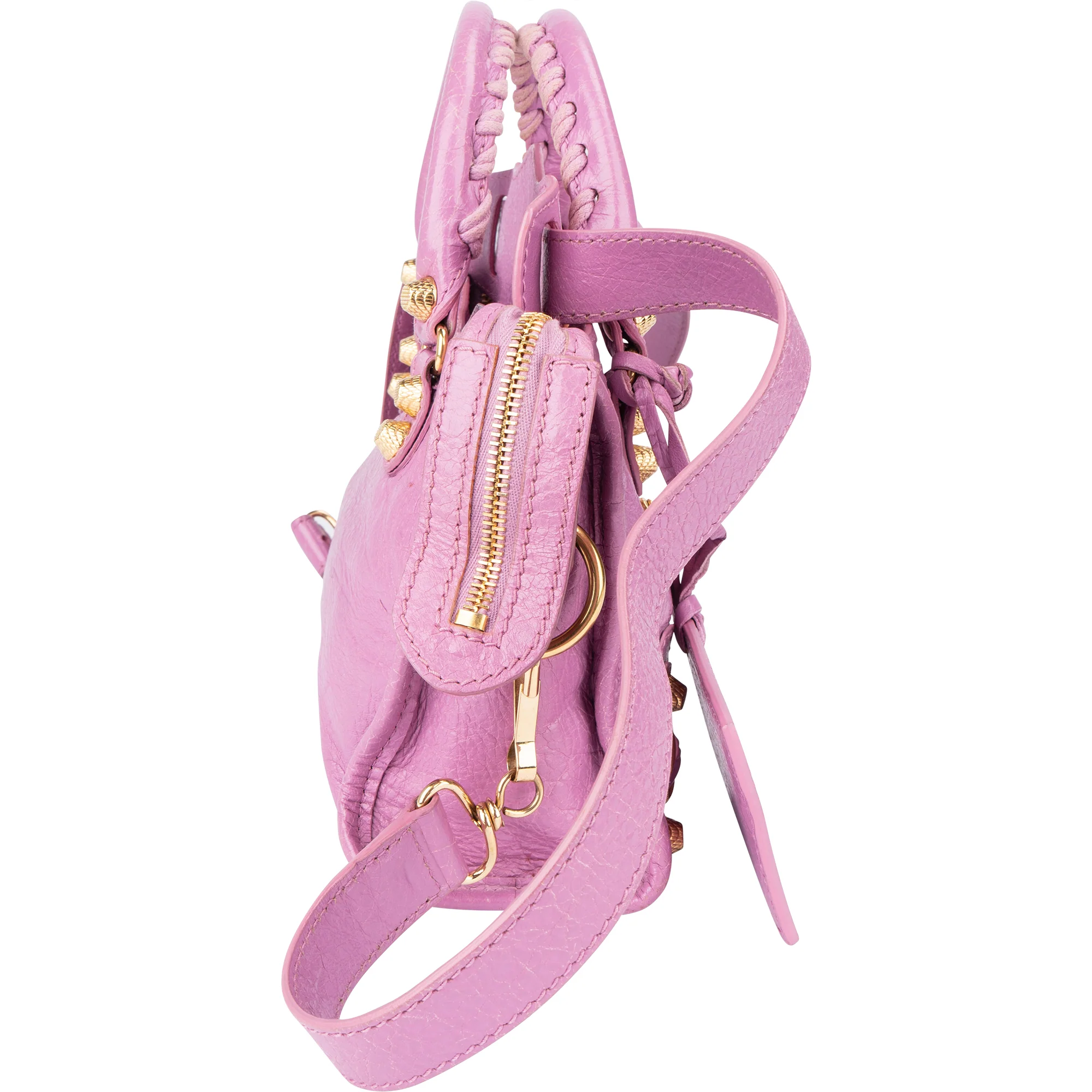 Balenciaga Pink Leather Mini City Handbag