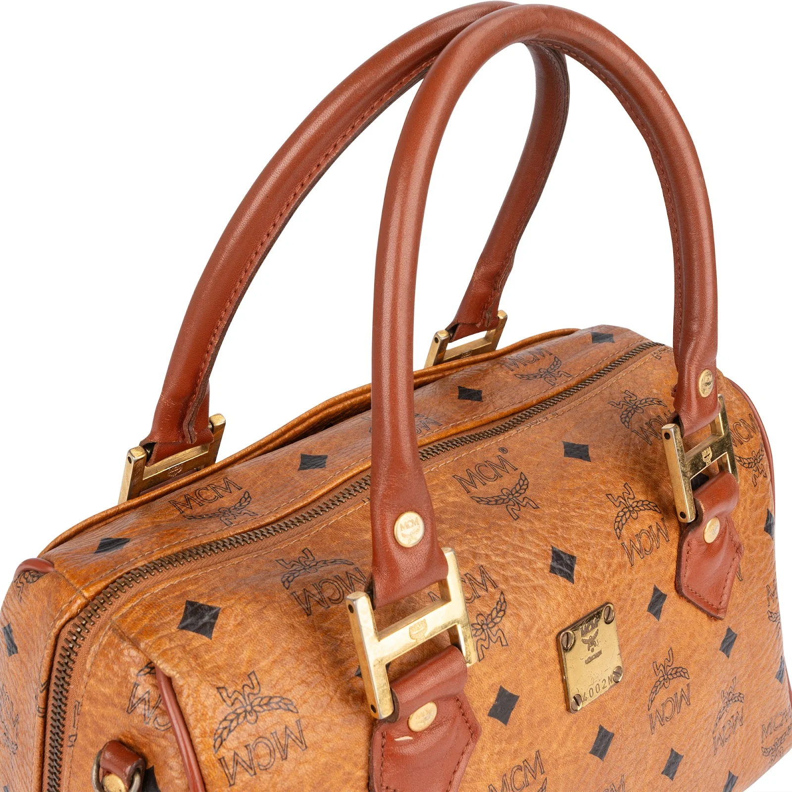 MCM Monogram Visetos Boston  Bag