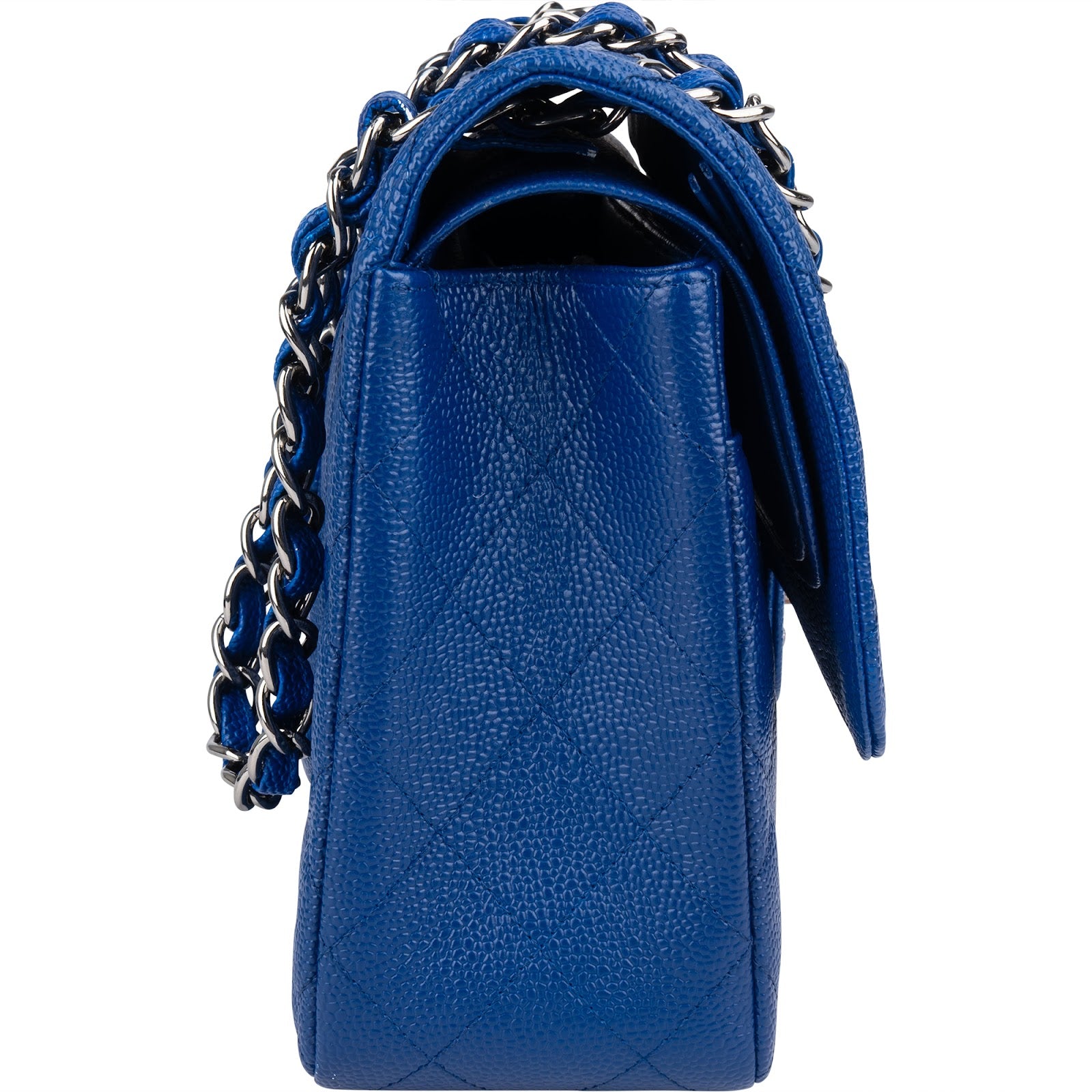 Chanel Quilted Caviar Leather Jumbo Double Flap Crossbody Bag