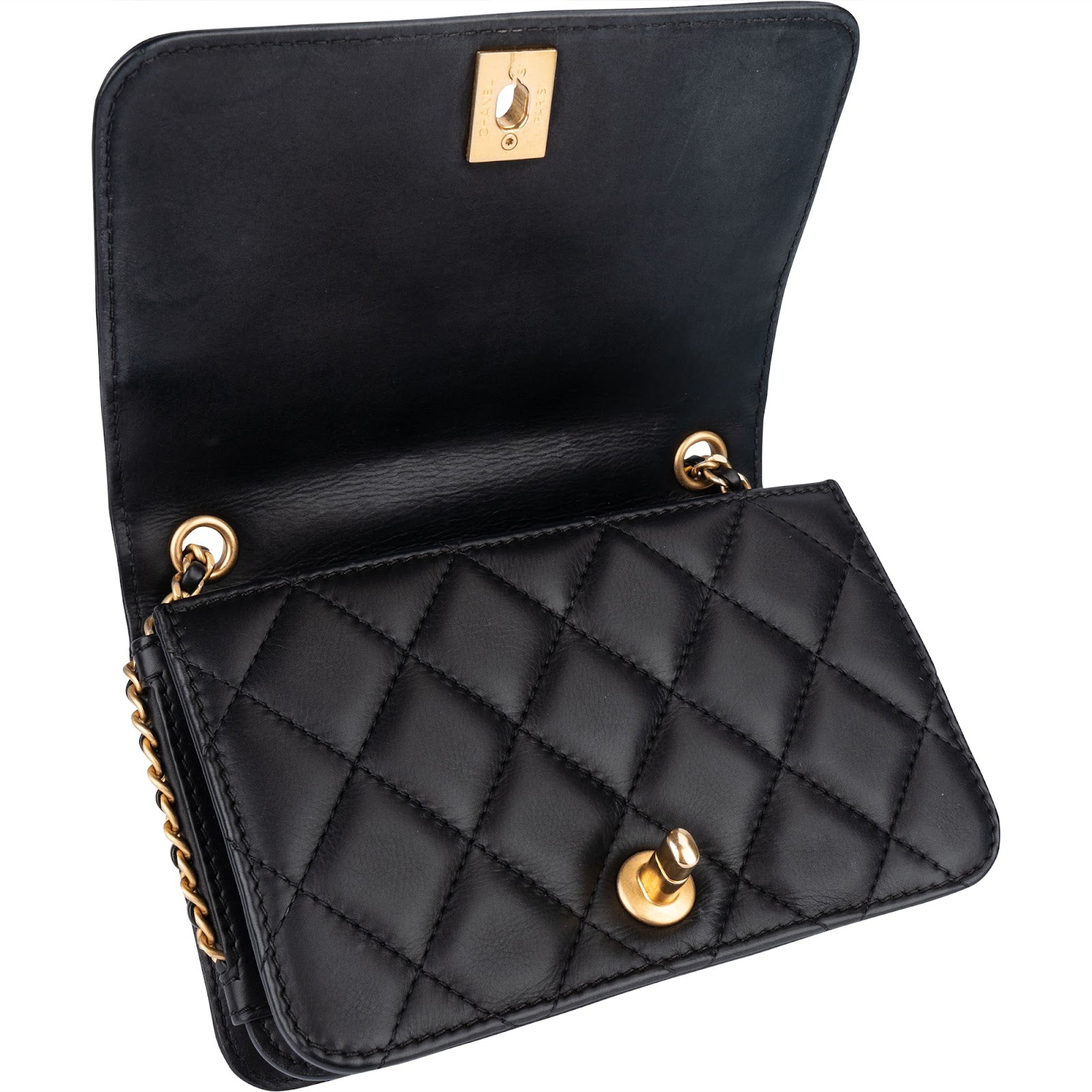Chanel Quilted Lambskin Mini Rectangular Single Flap Crossbody Bag