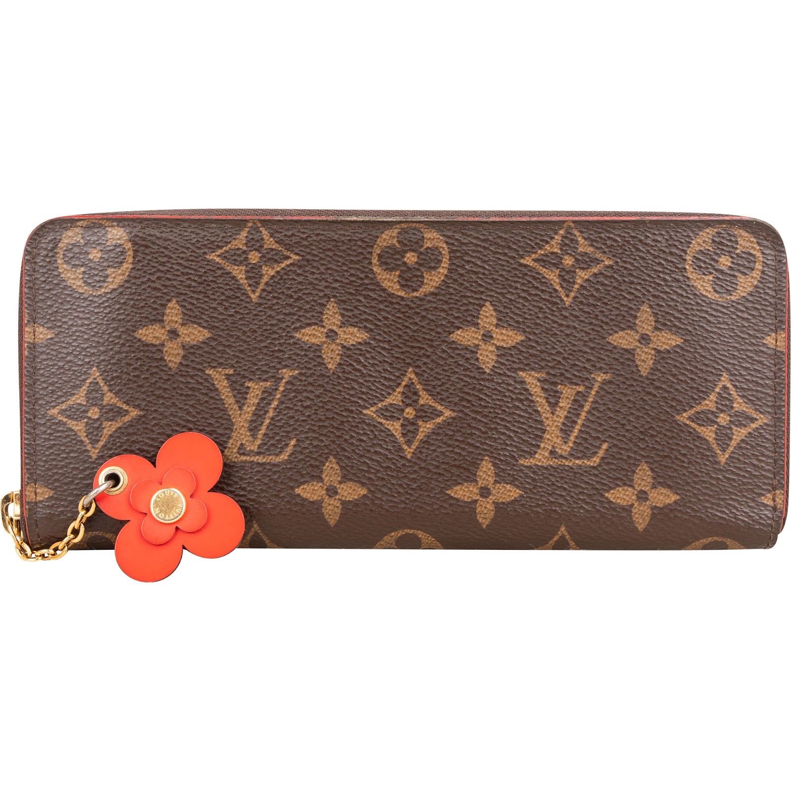 Louis Vuitton Monogram Canvas Clemence Zippy Flower Wallet