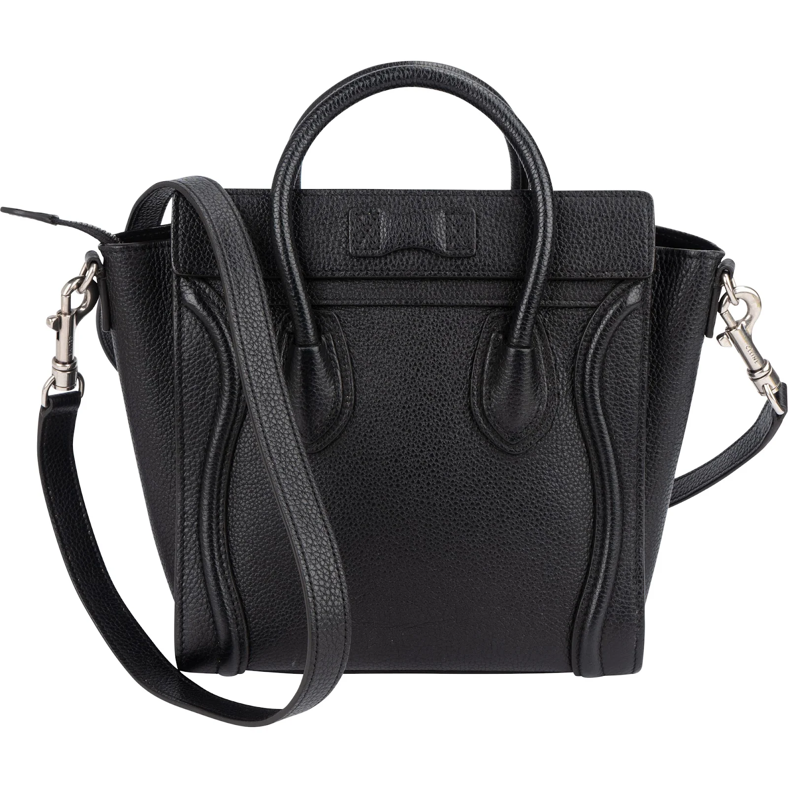 Celine Grained Leather Luggage Nano Crossbody Handbag