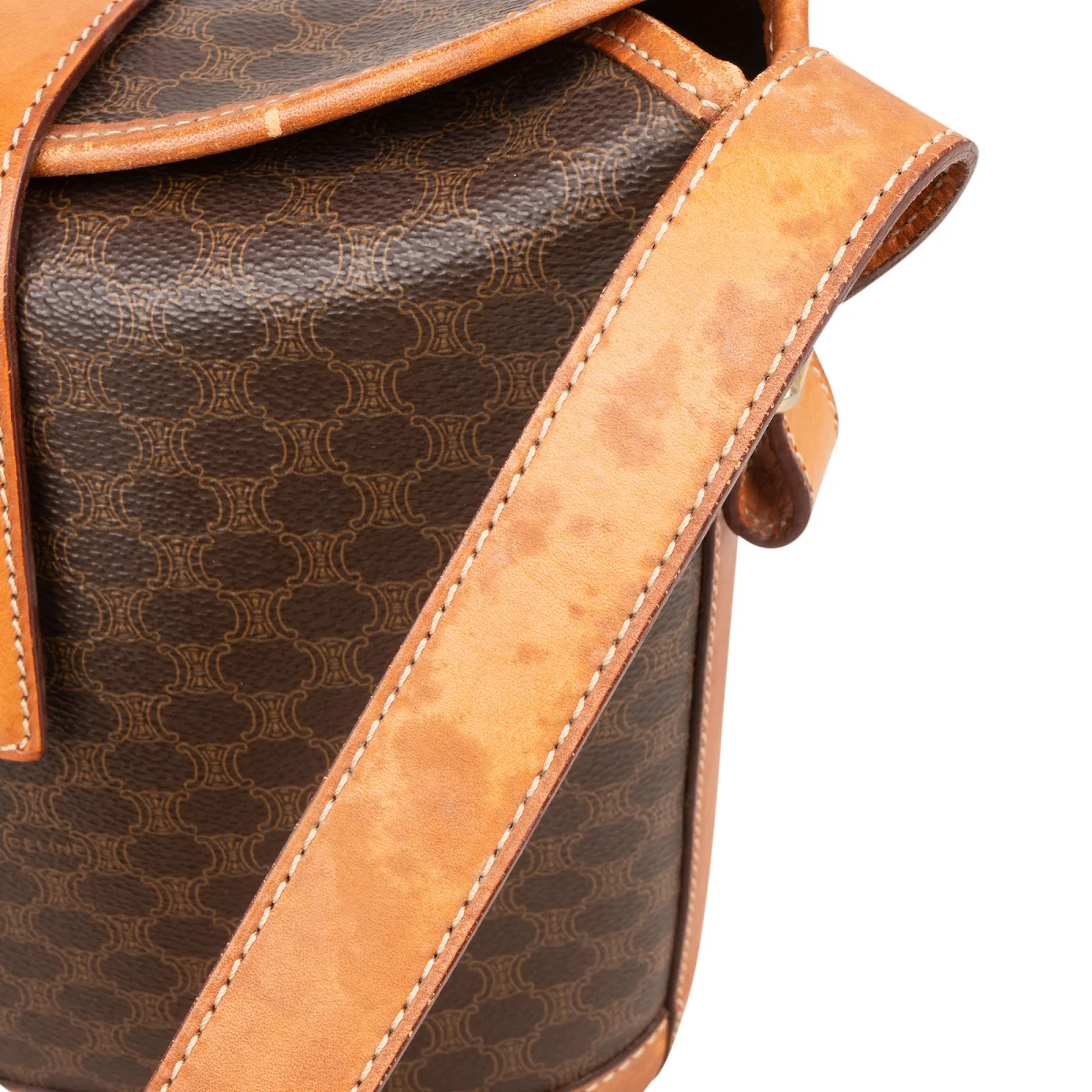 Celine Macadam Mongram Buckle Bucket Crossbody Bag